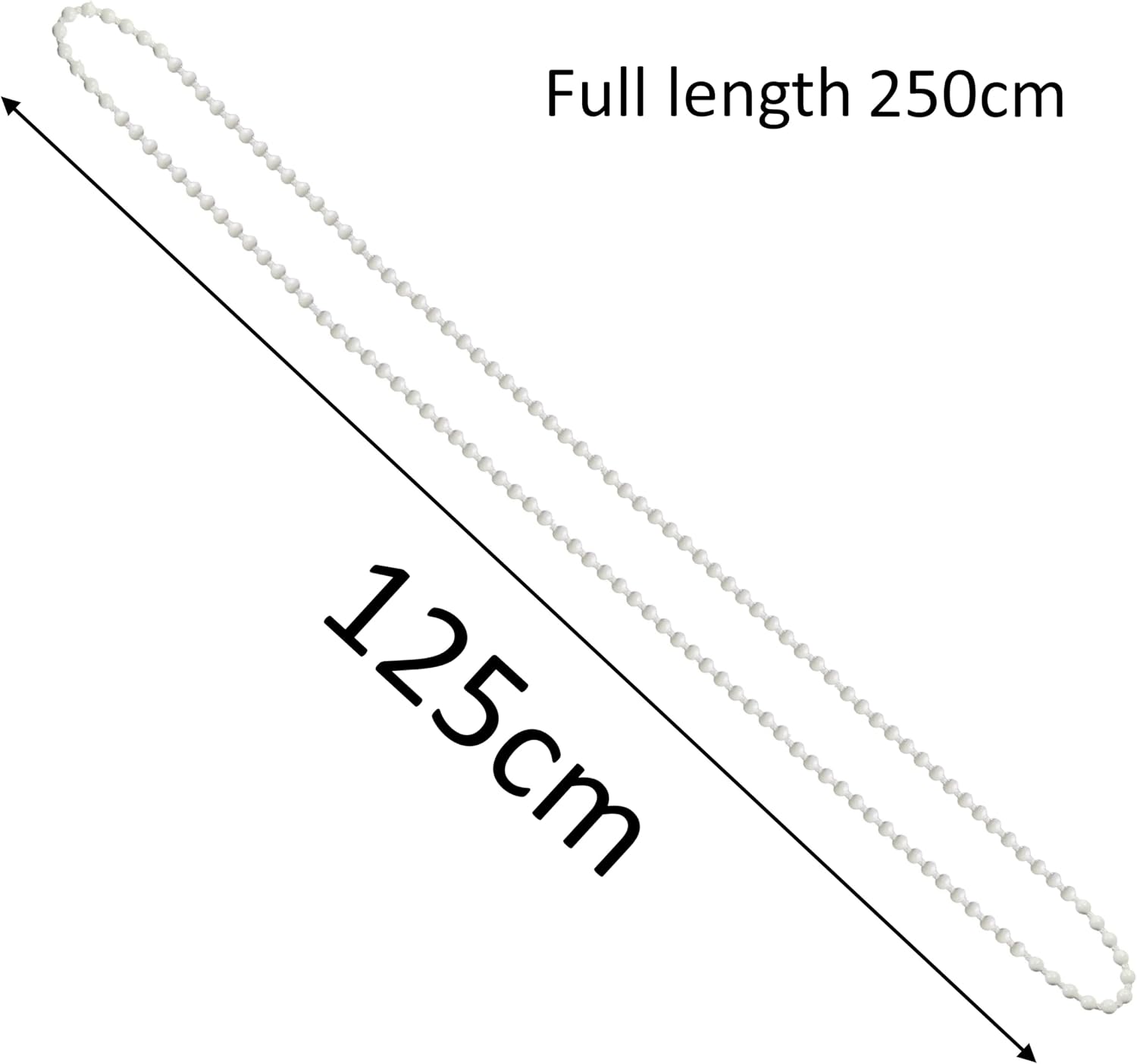 4.5mm Blind Plastic Bead Continuous Endless Chain Loop for Clutch Roller Shades- White