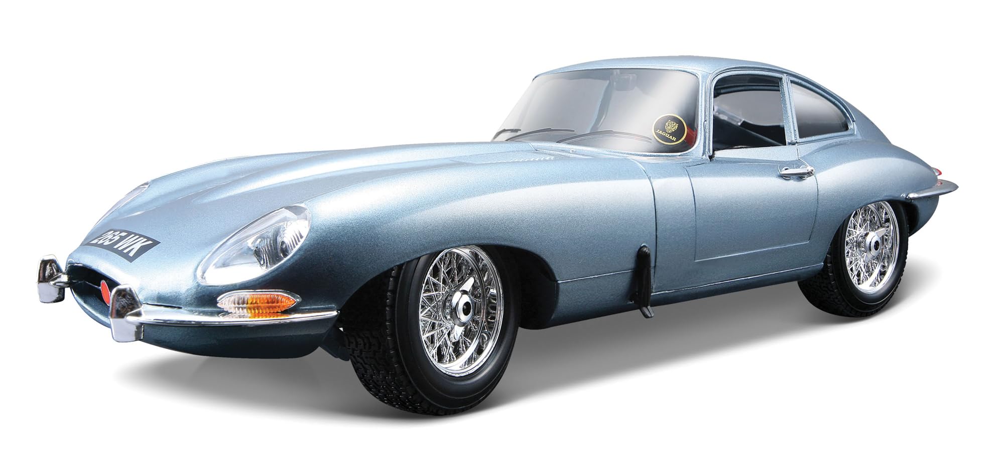Bburago - Jaguar E-Type Coupe, Auto Diecast in Scala 1:18, Blu Met., 3+ | Modellino Auto Classica da Collezione con Porte, Cofano e Bagagliaio Apribili, Licenza Ufficiale