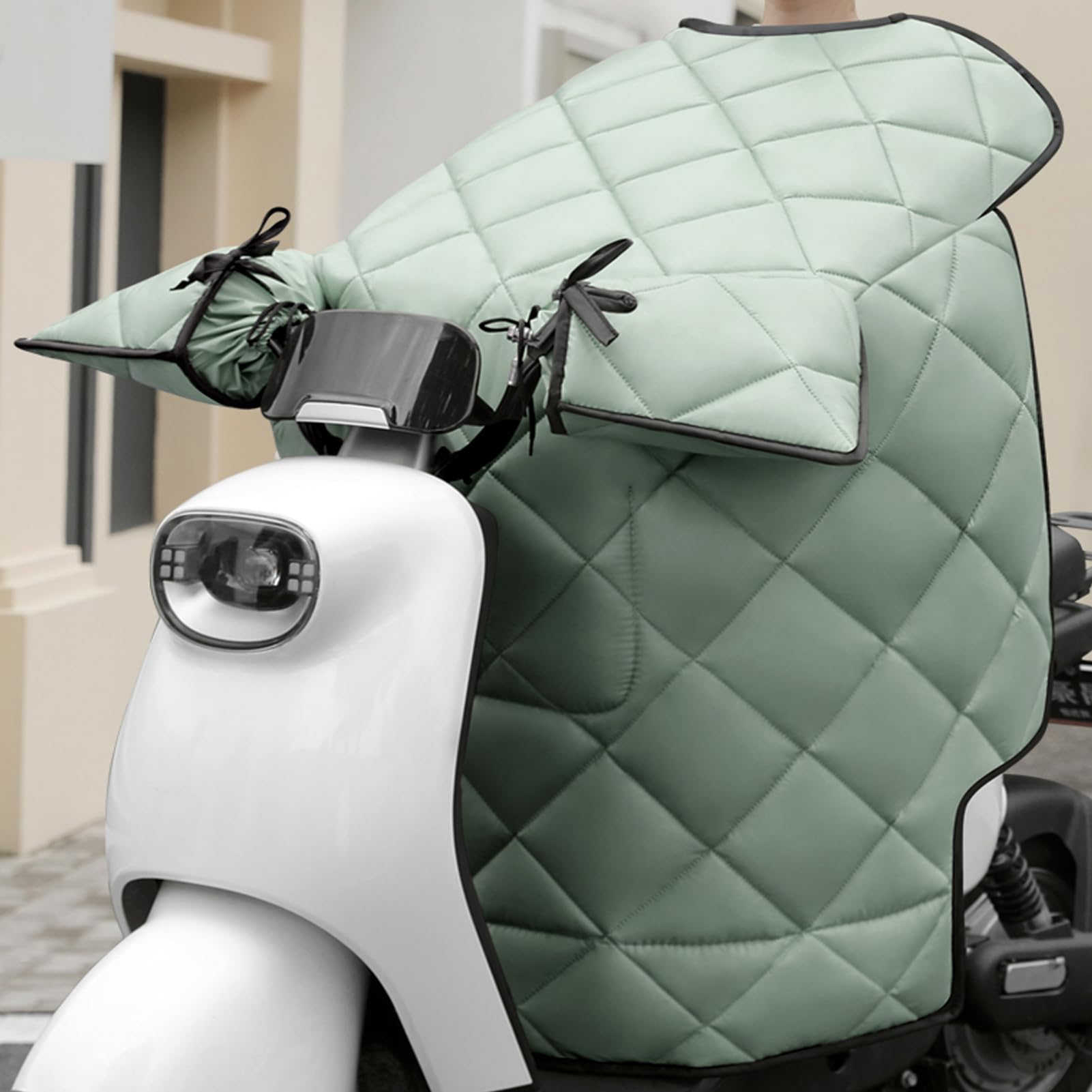 Couverture de protection des jambes de moto, doublure en peluche épaisse, coupe-vent, pour guidon de scooter et vélo électrique – Équipement de protection contre les intempéries