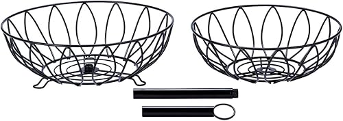 Miniatura 7 de Rice rat Cesta de frutas con gancho para plátano, cesta de frutas de alambre grande a prueba de óxido, extraíble, decoración del hogar de granja