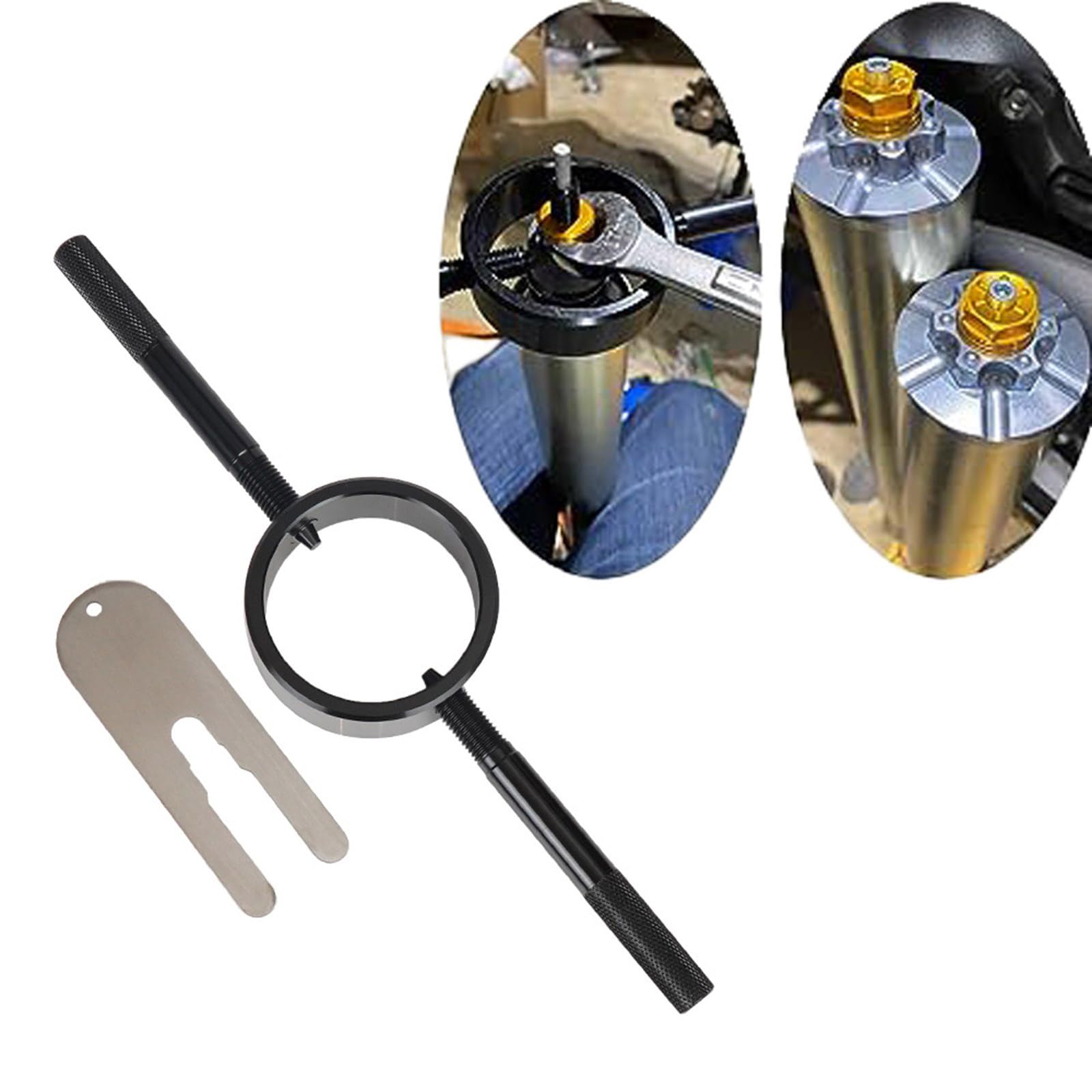 Juego de compresor de Resorte de Horquilla de Motocicleta ergonómico, Herramienta de compresor de Resorte Ajustable, Juego de Herramientas de compresión Segura Ajustable