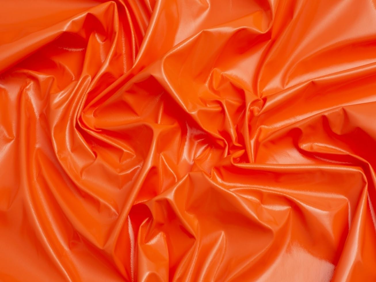 Minerva Orange Core Range Glossy Pvc Vinyl Fabric - Medium Weight & Suitable For Bag Making, Dressmaking, Upholstery - Approx Width: 140Cm / 56" - Sold Per Metre