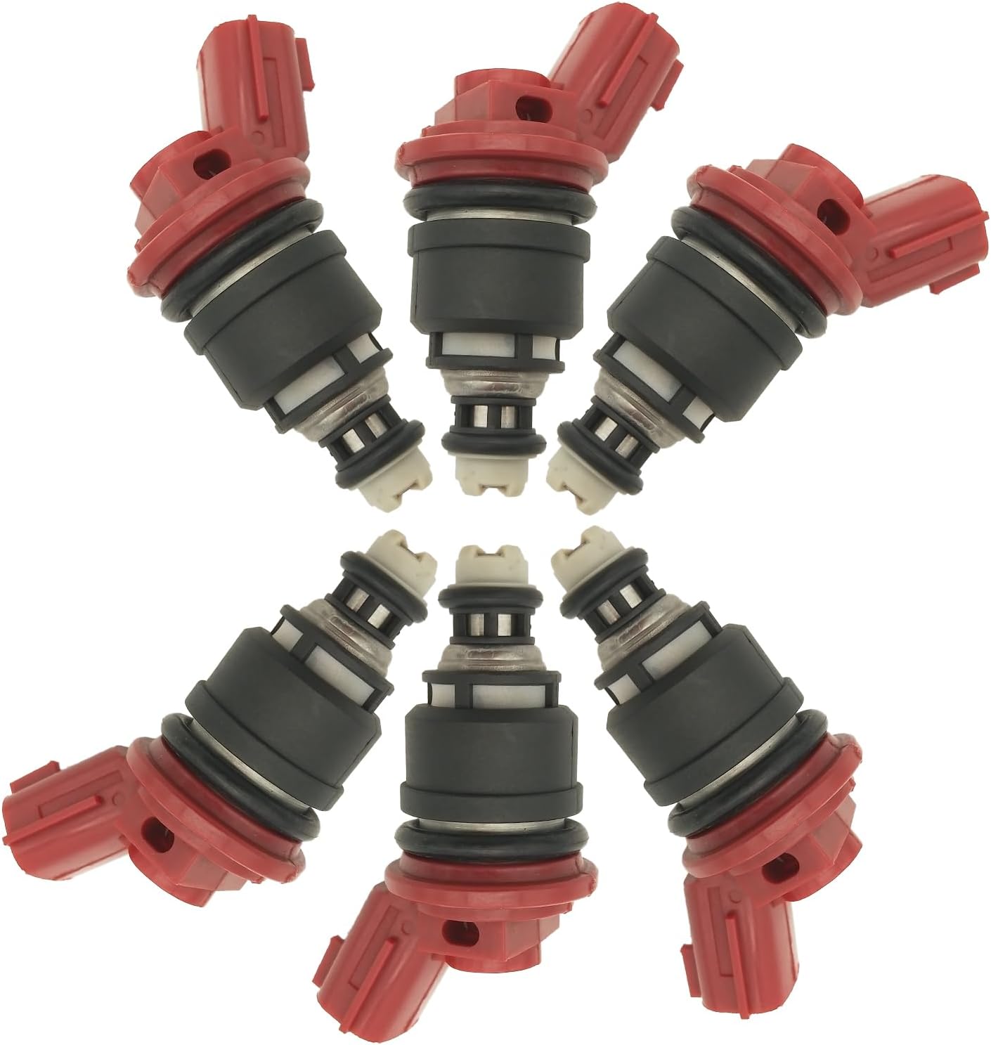 JESBEN 16600-96E01 6pcs Fuel Injectors 4 Holes Replacement for Nissan Maxima 3.0L 1992-1999 Infiniti I30 3.0L 1996-1999 16600-96E00 16600-10Y00 16600-53J00 FJ285 1660096E01