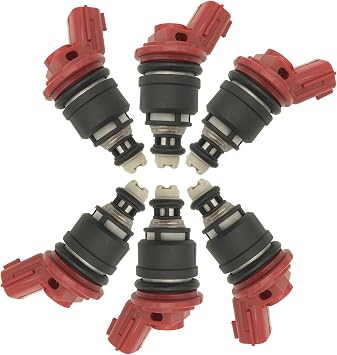 JESBEN 16600-96E01 6pcs Fuel Injectors 4 Holes Replacement for Nissan Maxima 3.0L 1992-1999 Infiniti I30 3.0L 1996-1999 16600-96E00 16600-10Y00 16600-53J00 FJ285 1660096E01