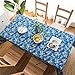 LIFEDX Obrus Prostokątny,Niebieski Czerwony Fale Drukowany Obrus, Styl Japoński Kuchnia Jadalnia Bankiet Lodówka Pył Pokrywa Nowoczesna Mata Stołowa Kawy,Blue,135x135CM