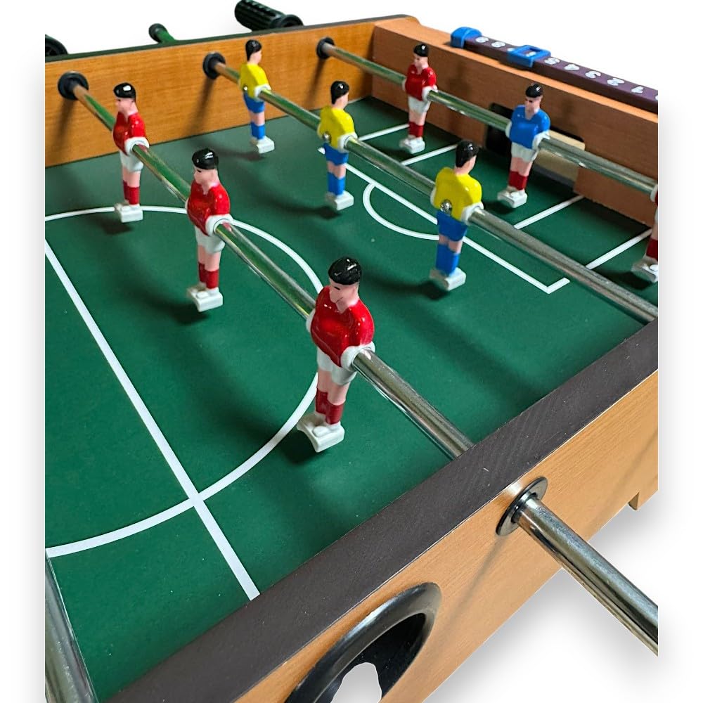 Futbolín de Mesa con 2 Pelotas, Contador de Puntuación y Barras Metálicas para Niños y Adultos