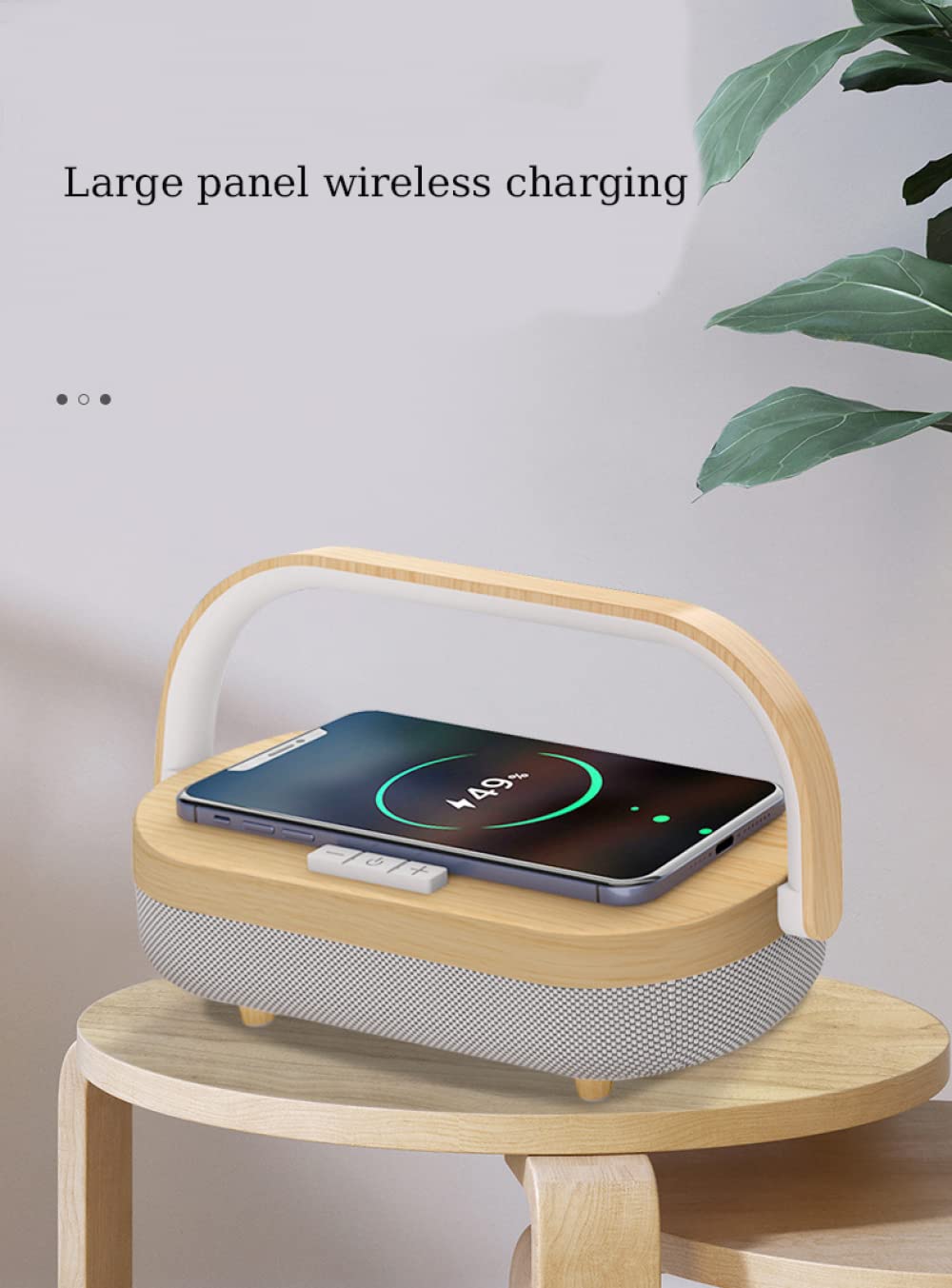 BERO LáMpara Multifuncional con Sensor De Carga InaláMbrica, LáMpara De Sobremesa para El Dormitorio, LáMpara De Cabecera con Audio Bluetooth para Cargar El TeléFono MóVil-001