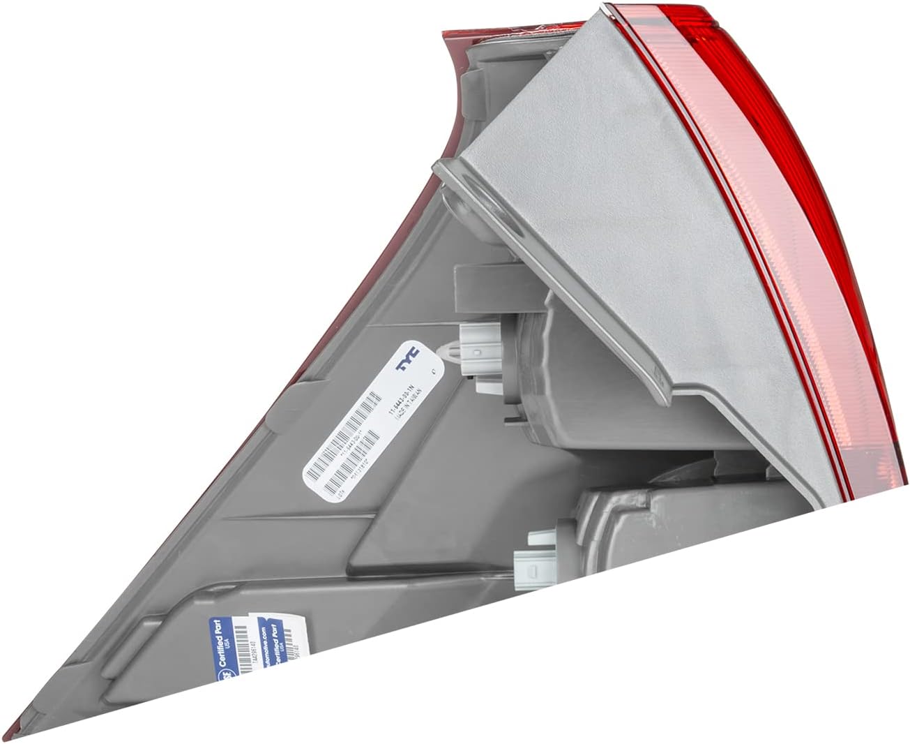 Side view of TYC Right Tail Light Assembly showing mounting tabs