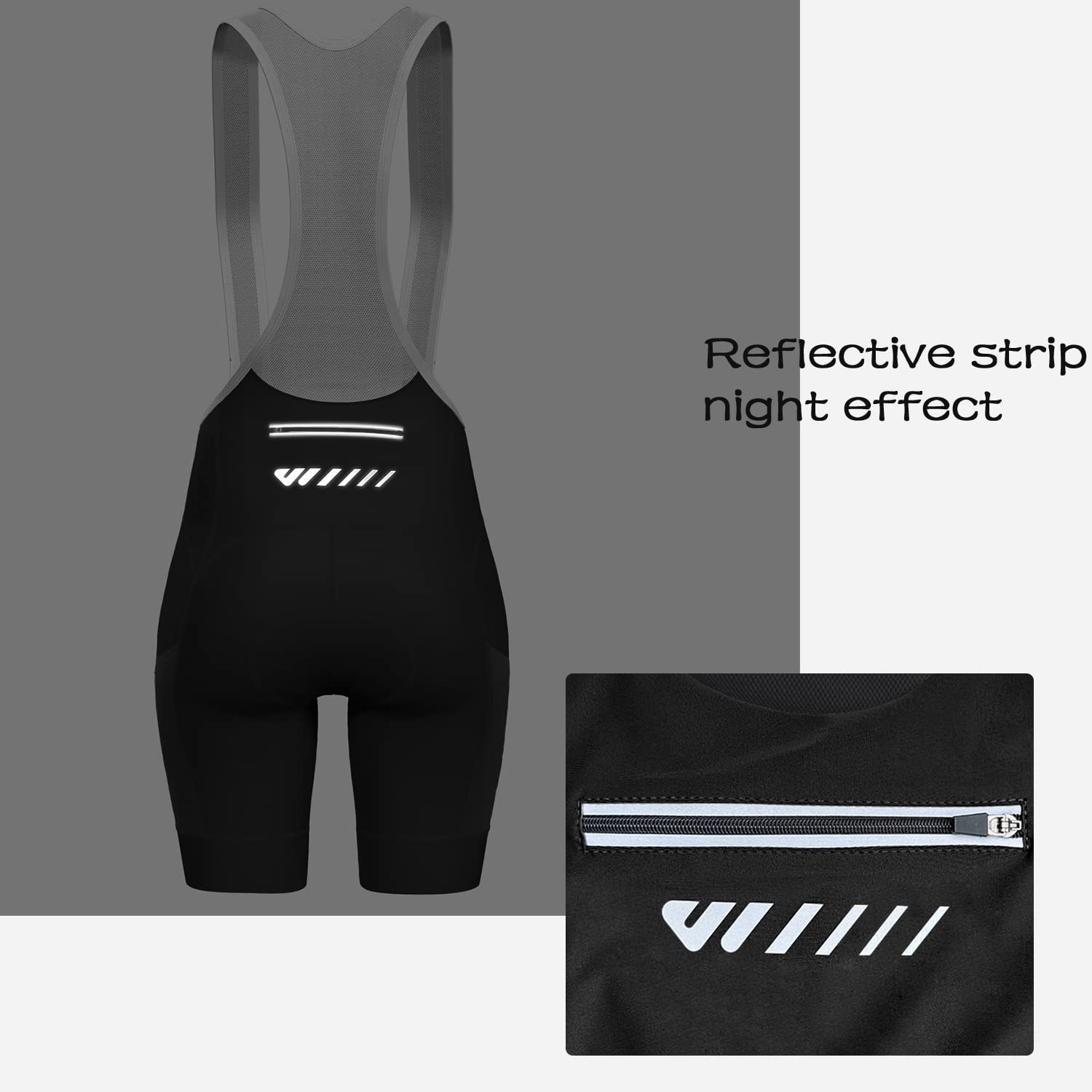 Lo.gas Fahrradhose Damen Gepolstert Mit TräGer Fahrrad TräGerhose Damen Bib Shorts Fahrradhose Schnell Trocknende StoßFeste Fahrradunterhose Mit 4d Polster Tasche