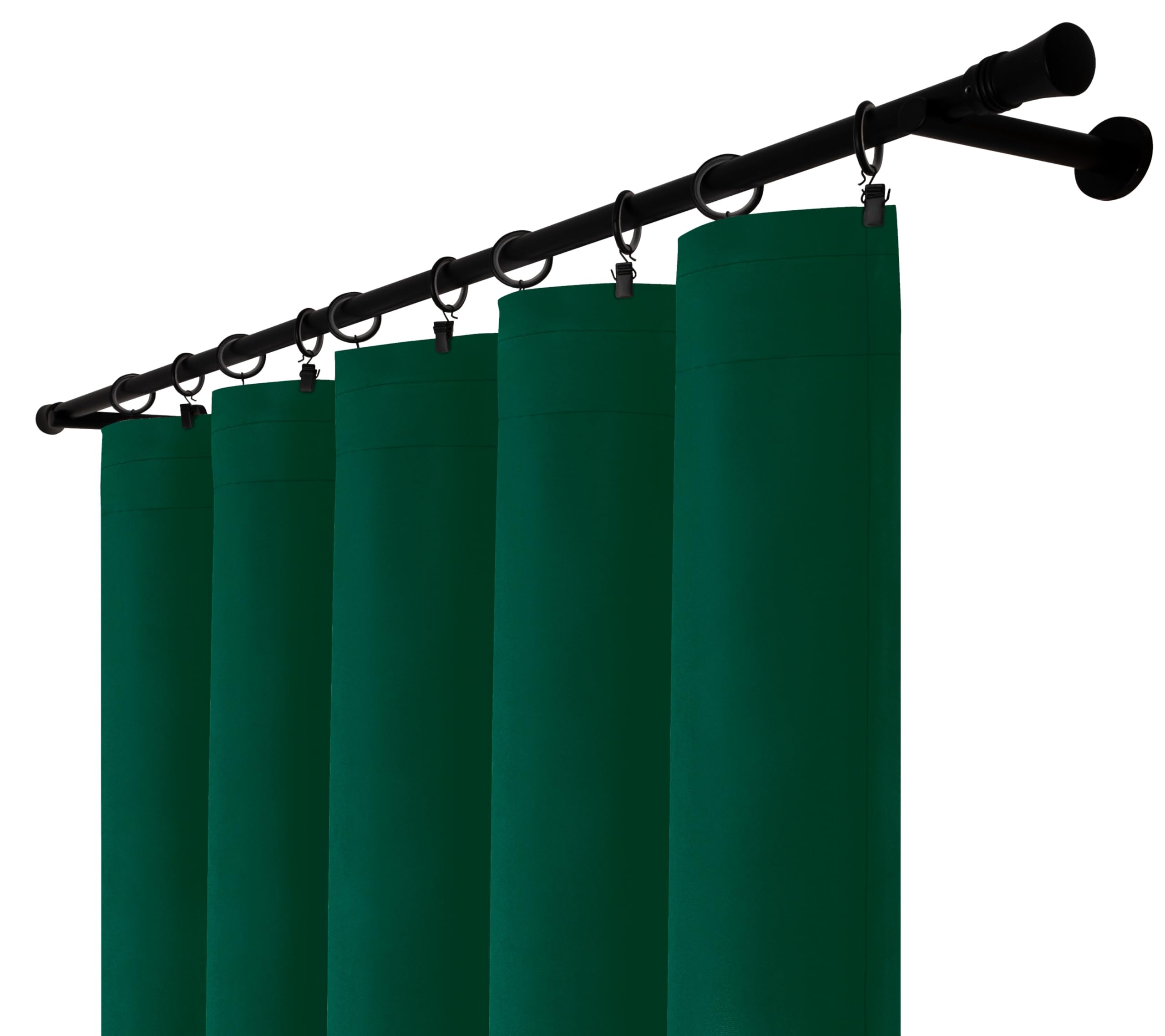 Voppi Welurowe Zasłony do Salonu 140 x 230 cm - Grube Nieprzezroczyste Ciemnozielone z Weluru 250 g/m2 - Butelkowa Zieleń z Uniwersalną Taśmą Marszczącą - Zestaw 2 Sztuk