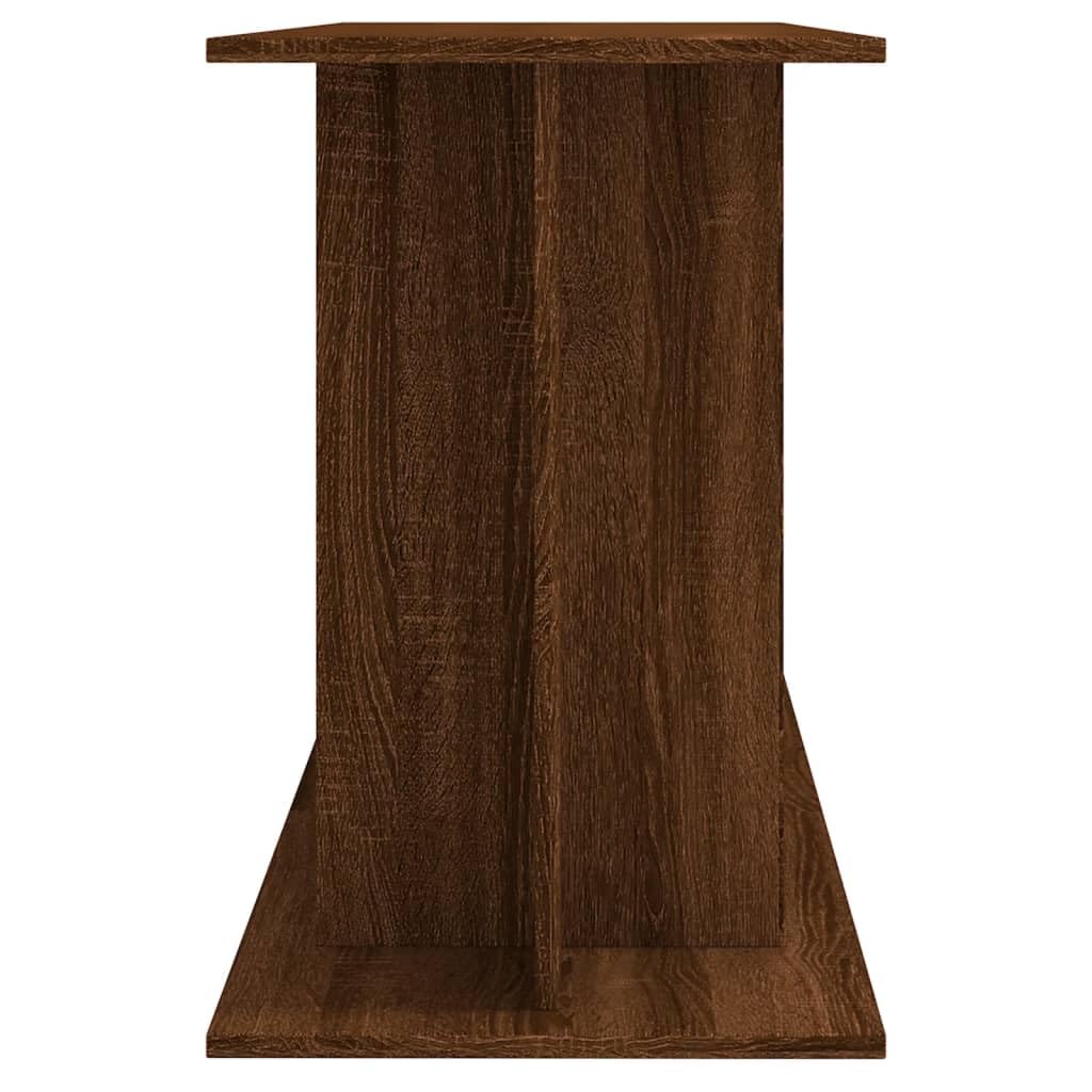 Soporte para acuario, aspecto de roble marrón, 120 x 40 x 60 cm, armario inferior estable con estante y cajón para accesorios de acuario y peces en el salón o la oficina