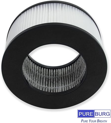 Miniatura 5 de PUREBURG Filtros HEPA de repuesto compatibles con purificador de aire JINPUS 908, filtración H13 de 4 etapas de carbón activado 2 en 1 de polvo de