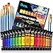 RATEL Conjunto de Pintura Acrílica, 18 tubos No tóxico Caja de Pintura Acrílica, con Pigmento Acrílico de 18×36 ml y 10 Pinceles de Pintura, para Papel, Roca, Madera, Cerámica, artesanías