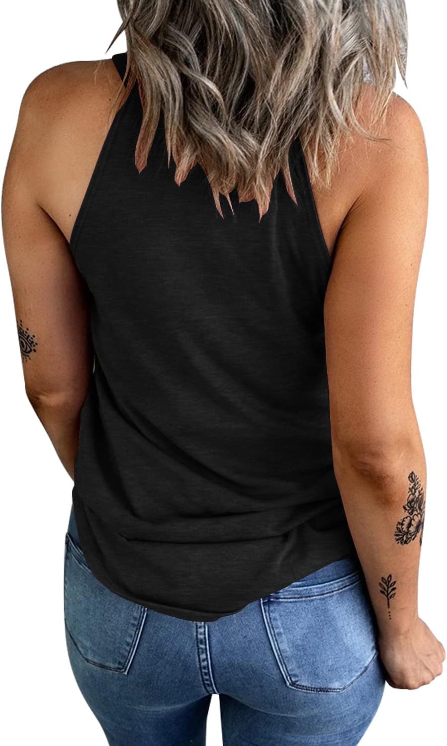 KINLONSAIR Women's Summer Sleeveless Halter Tee Shirts Crew Neck Workout Tank Tops Casual Plain Cami Shirts - Image 3