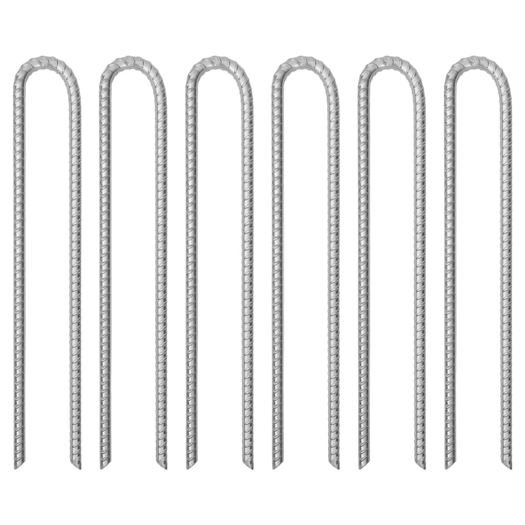 6 STK. Zeltheringe 41,5 cm U-Form, Ø 12 mm Erdnägel aus verzinktem Stahl für Camping, Pavillon & Vorzelt