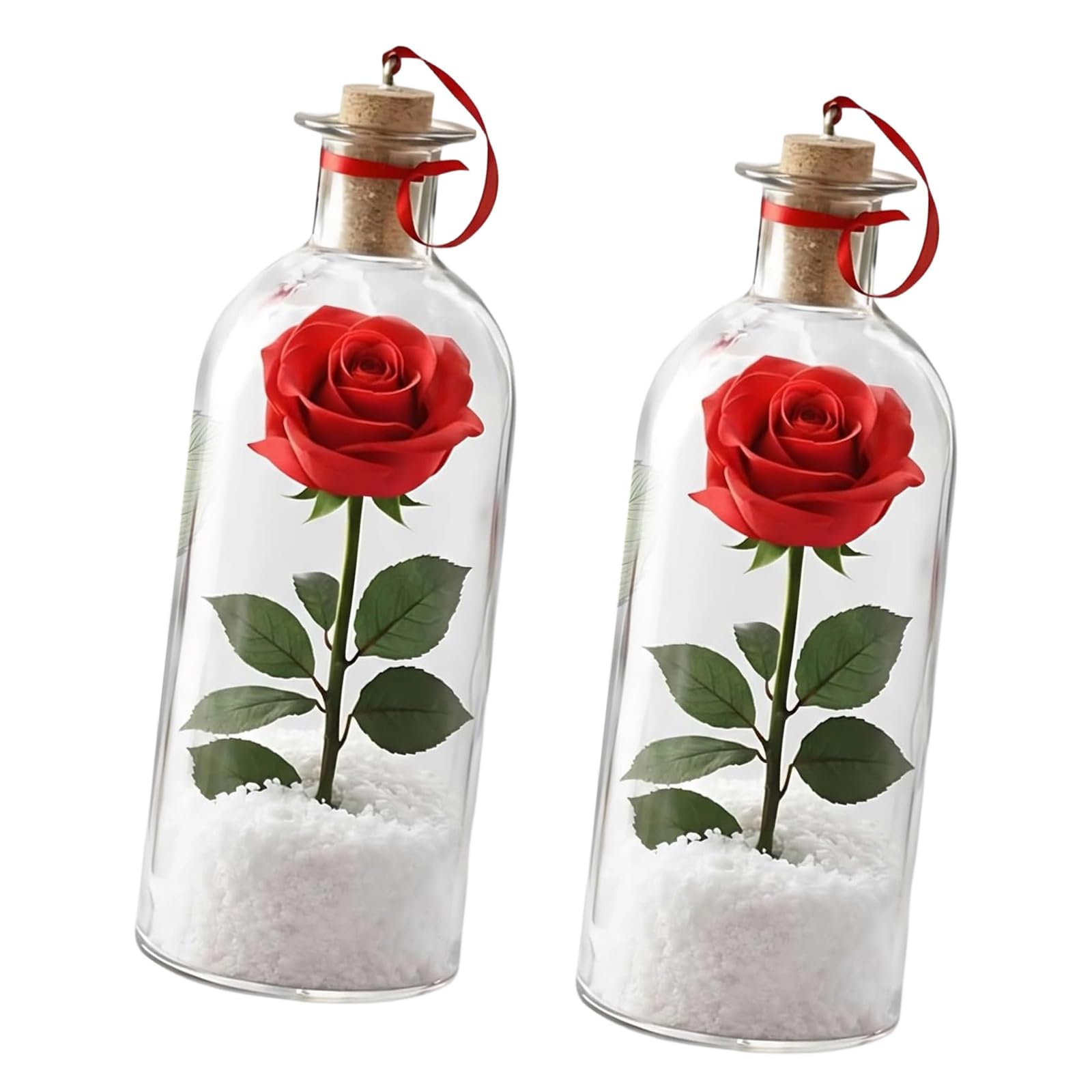 Messaggi Rose in Bottiglia Voce Registrabile con Riproduzione Ornamento Sughero Regalo Romantico per la Moglie Messaggi Rose in Bottiglia