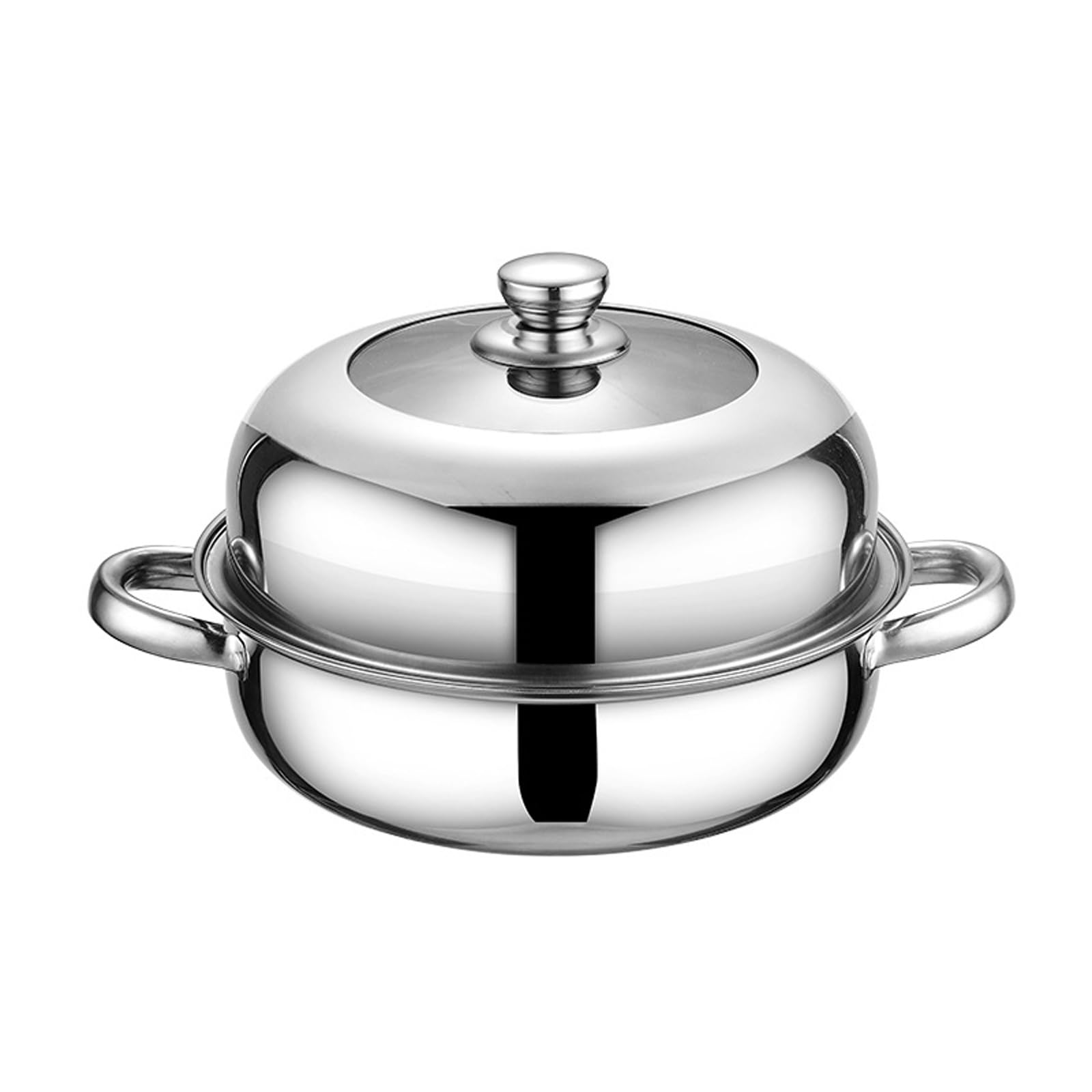 Piceioep Efficiency 3 Layer Nonrust Steel Steamer Pots with Ergonomic Handle for Safe and Even Heating Triple Layer Steamer Basket Nonrust Steel