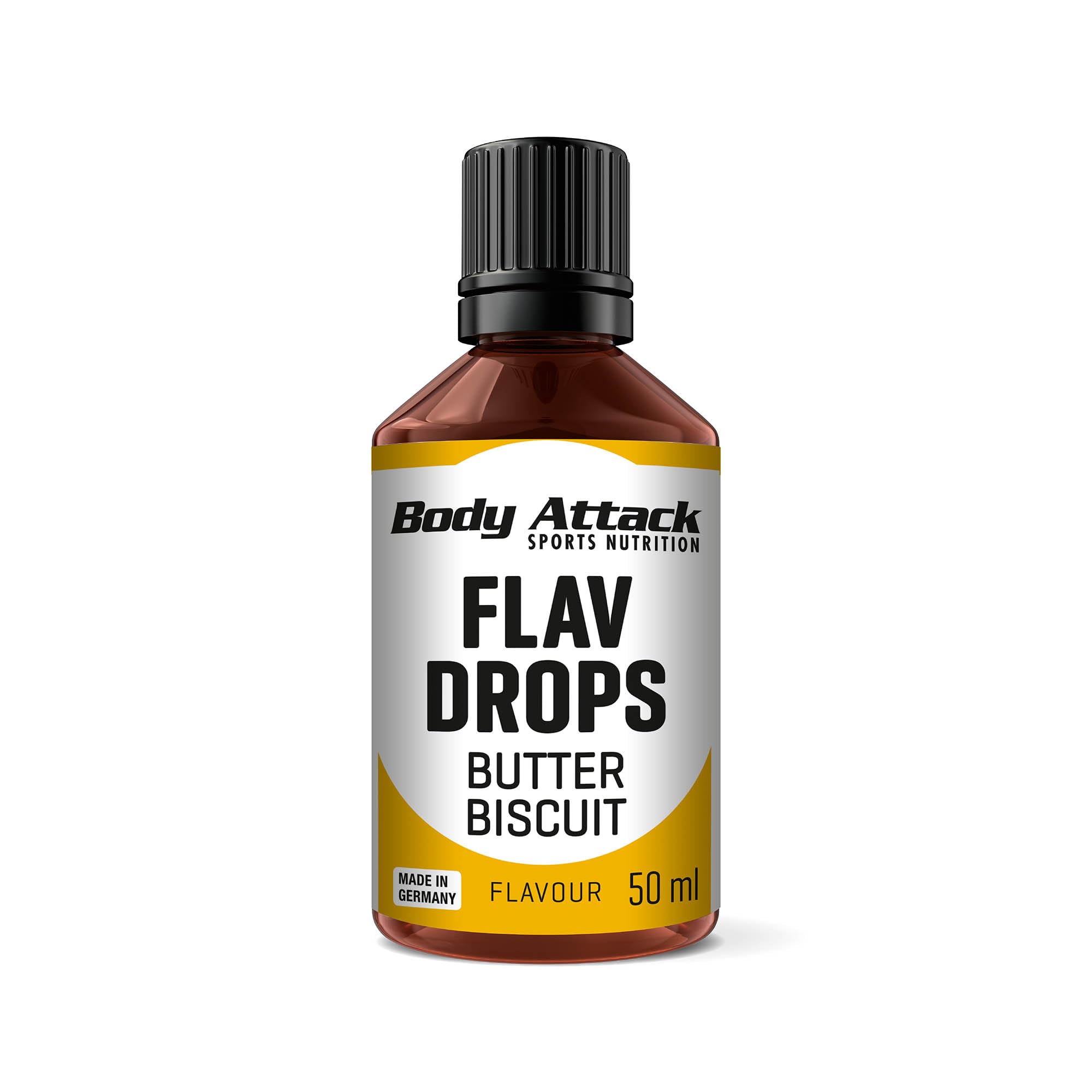 Body Attack Flavdrops Butter Biscuit zuckerfreie Aromatropfen Vegan ohne Aspartam Butterkeks 50 ml