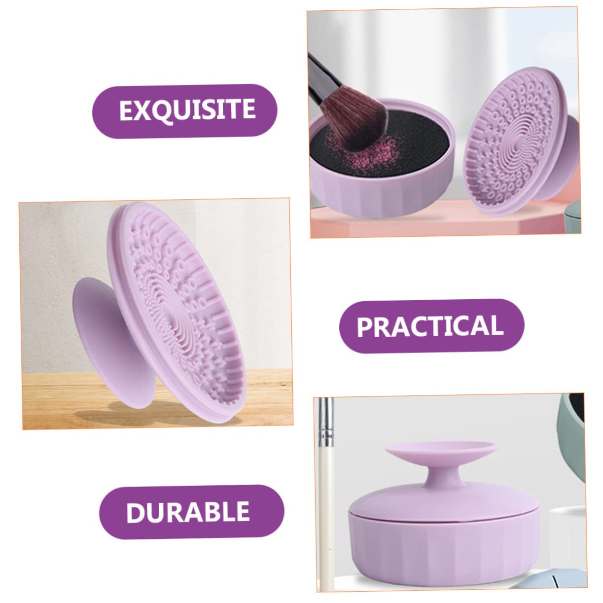 ABOOFAN 4stücke Dual-use Makeup Brush Cleaning Box Reinigungstool Für Make-up Pinsel Sanfte Und Effektive Und Wiederverwendbar Für Augen Und Gesichtspinsel
