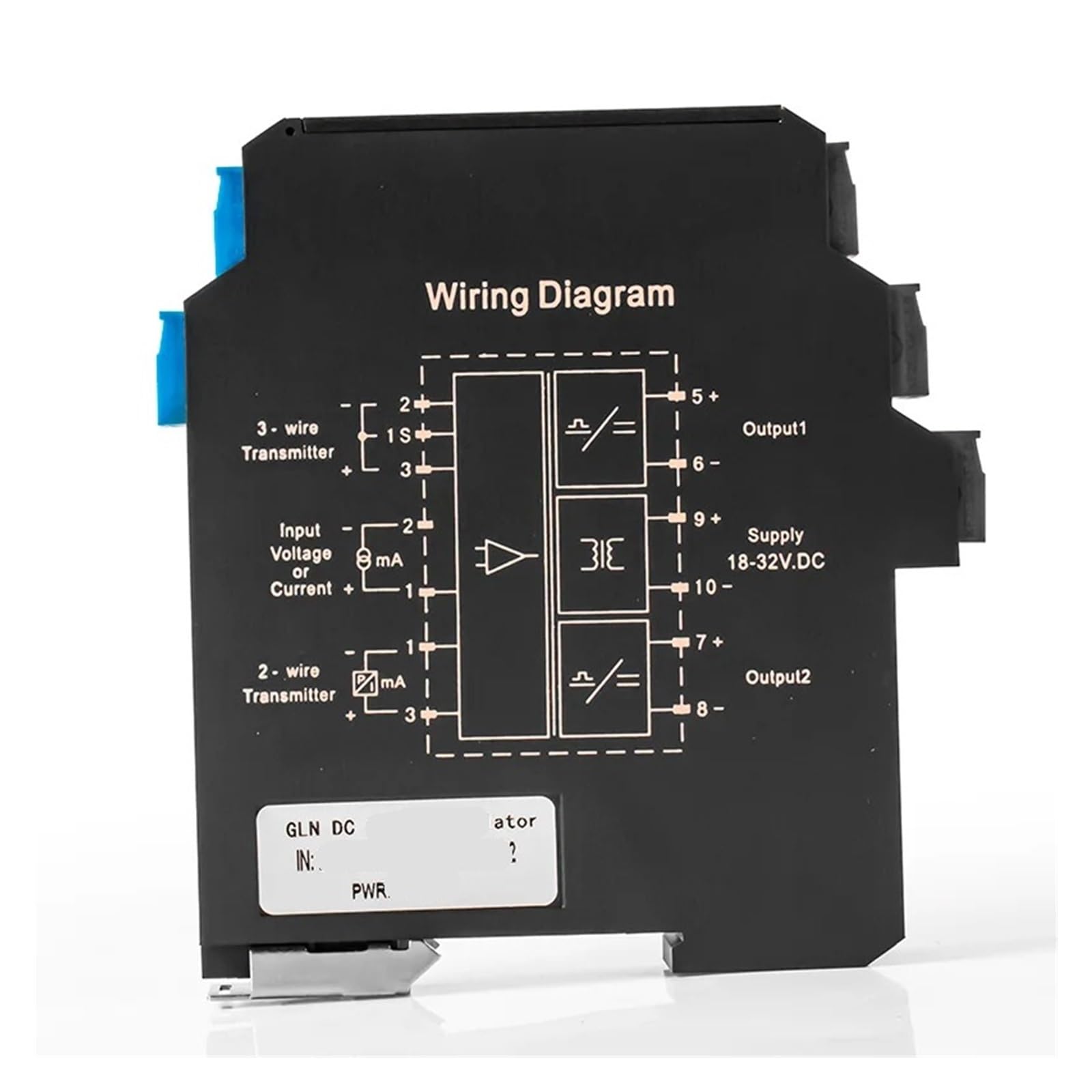 Convertidor 4-20mA a 0-10V aislador de señal analógica de 1 entrada y 1 salida CC 24V