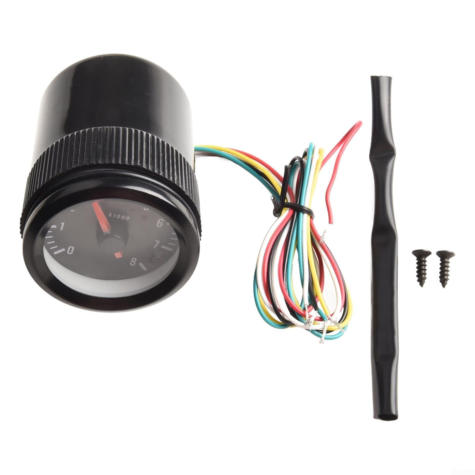 Lecreatekit Tacómetro de coche, para salpicadero, tacómetro de coche, indicador de luz LED, pantalla de contador de revoluciones, para ajuste de cilindro