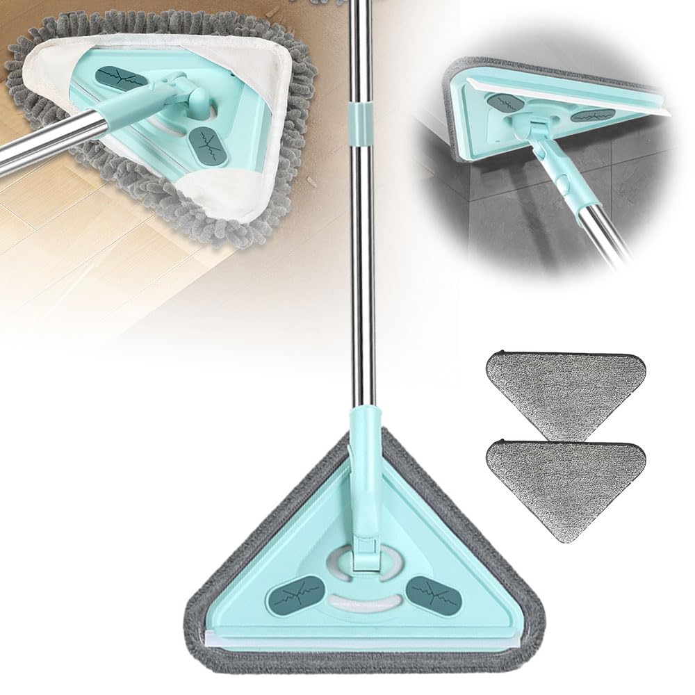 Multifunctional Triangle Mop, 2025 New Extendable Triangle Mop 360° Rotatable Adjustable Cleaning Mop with Long Handle, Multifunctional Triangle Mop for Ceiling Wall Floor Glass Window (1.5M)