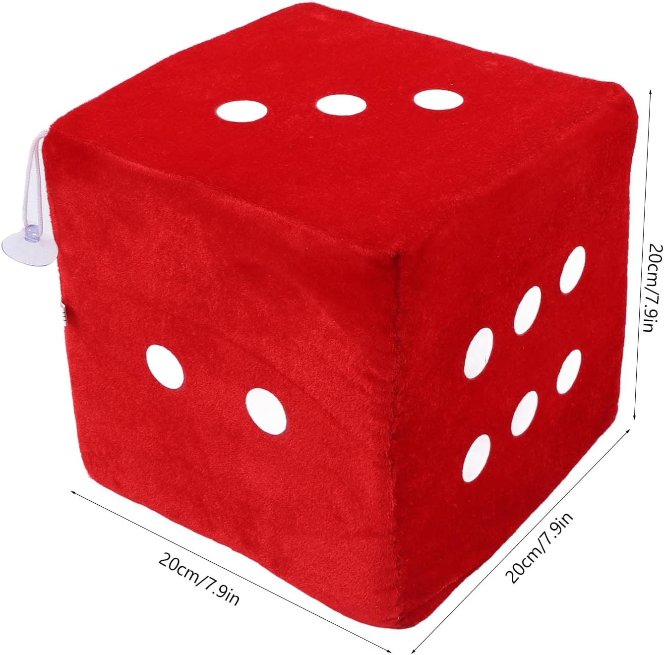 Plush Dice, Soft Stuffed Toys Cubic Pillow Pleuche Sponge Sofa Ornament Birthday Gifts for Home Use red