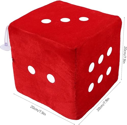 Miniatura 6 de Juguetes de dados de felpa, dados rellenos suaves con cojín cúbico, adorno de sofá, esponja de Pleuche para uso doméstico rojo