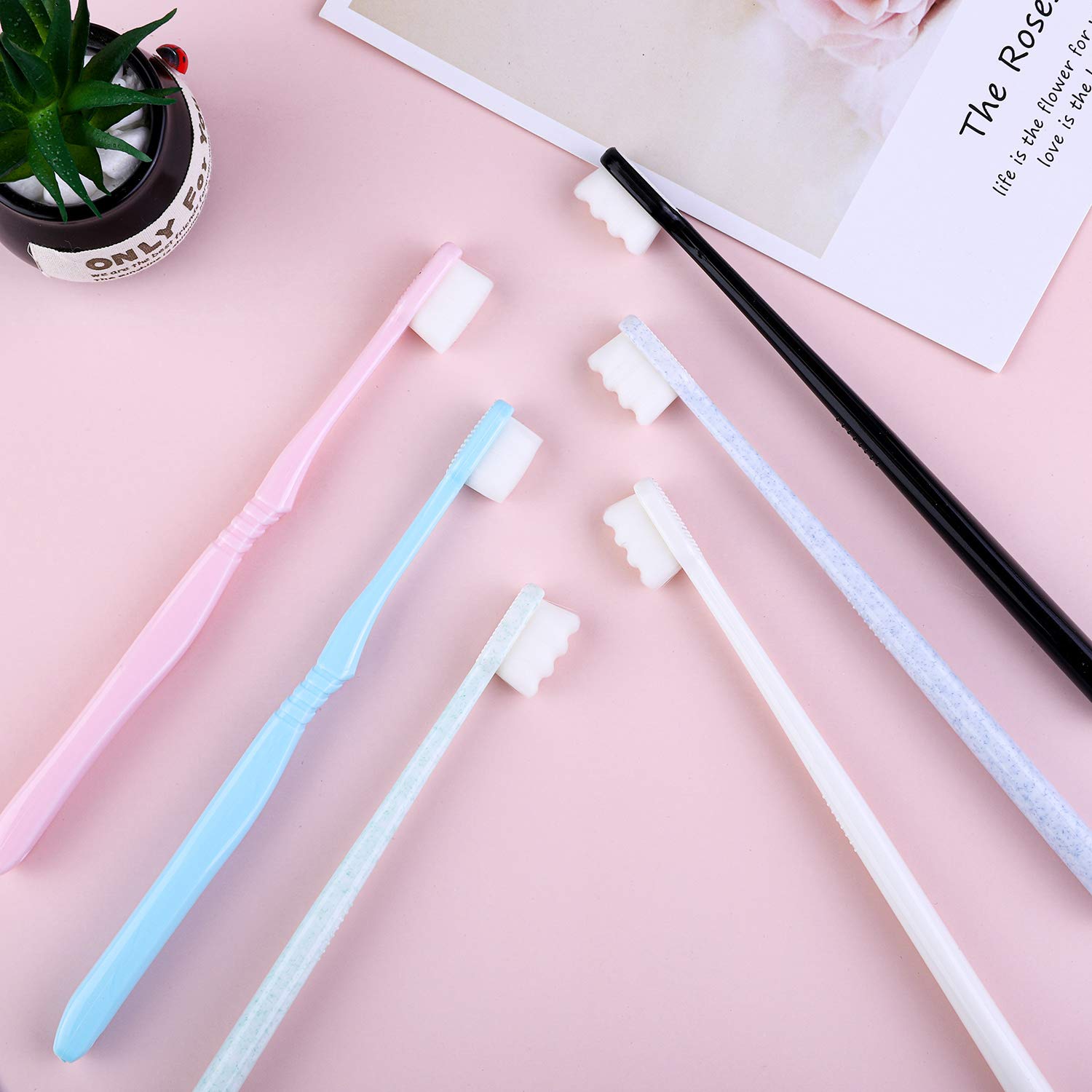 Ruisita 6 Pack Extra Soft Toothbrush Soft Micro-Nano Toothbrush Ultra Soft Bristled Adult Toothbrush Micro-Nano Manual Toothbrush with 20,000 Soft Bristled for Sensitive Fragile Gums