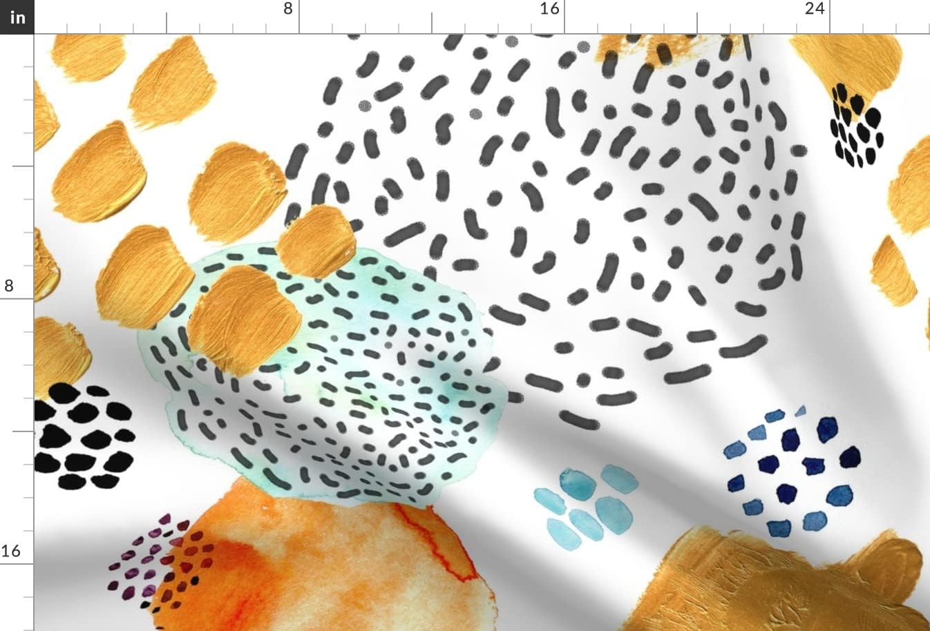 Spoonflower Fabric - Memphis Bright Watercolor Orange Turquoise Modern Geometric Abstract Printed on Minky Fabric by The Yard - Sewing Baby Blankets Quilt Backing Plush