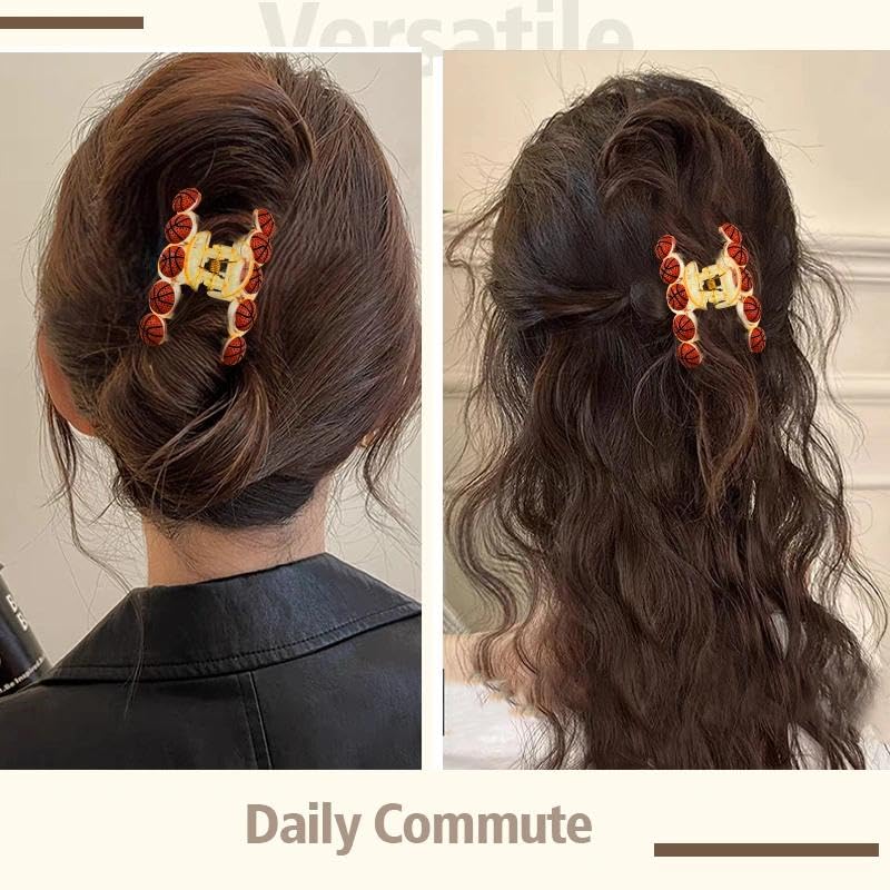 Basketball Hair Claw Clips for Women Girls Game Day Hair Jaw Clips Basketball Lovers Hair Clamps Sports Ball Hair Accessories Birthday Gifts for Players Teammates Coaches image 5