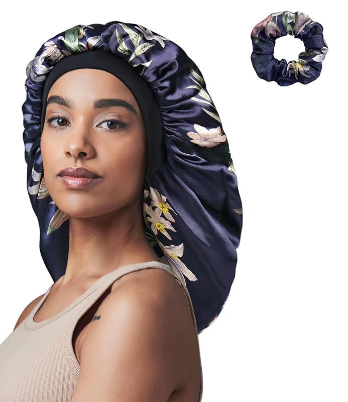 Touca de cetim longa para cabelos compridos Awefeel com scrunchie