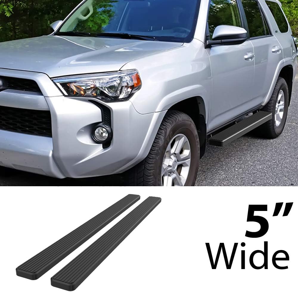 HD Ridez Stainless Steel Running Board 5" Black Compatible with Toyota 4Runner 2014-2024 SR5 & 14-24 TRD Pro & 17-24 TRD Off-Road (Nerf Bar Side Steps Side Bars)