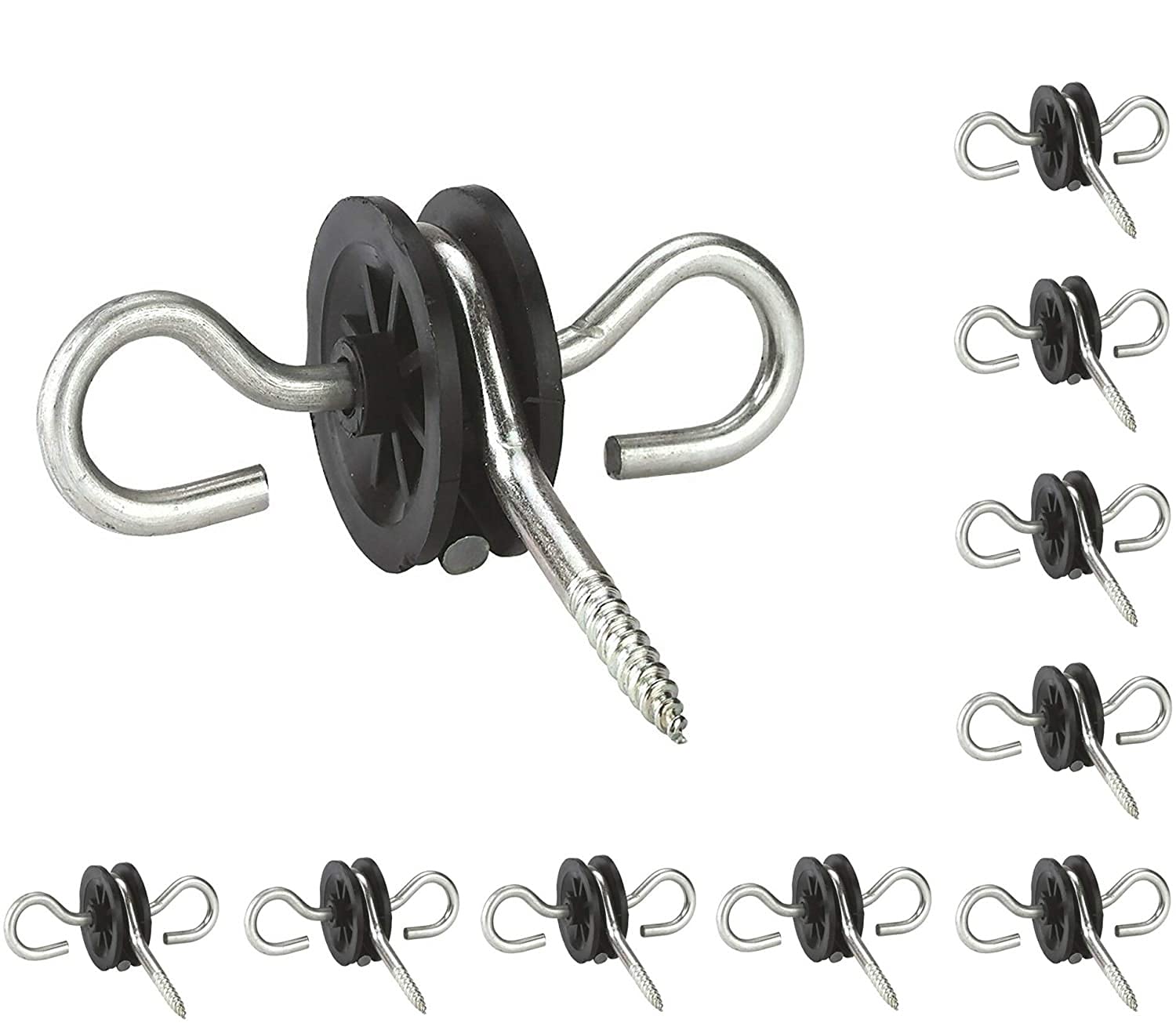 KATSU Tools 10X Heavy Duty Electric Fence Insulator Double Hook Electric Fence Door Handle Insulators for Field Guardian 667102