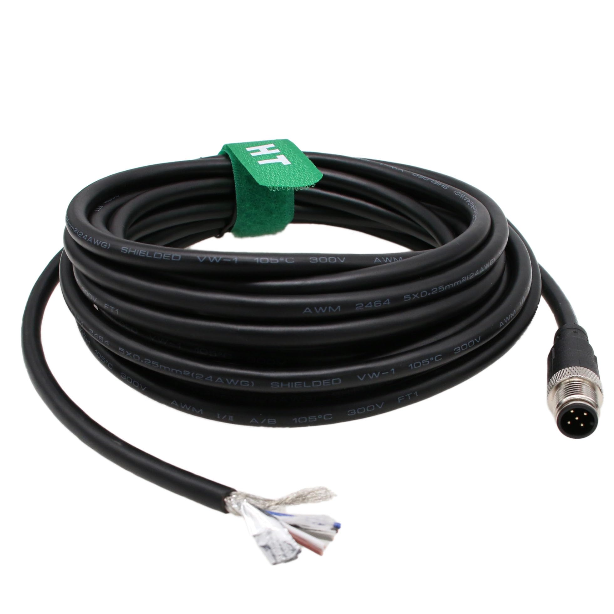 Câble Profibus M12 5 broches mâle code A vers fil nu de 20 mètres HangTon - 7