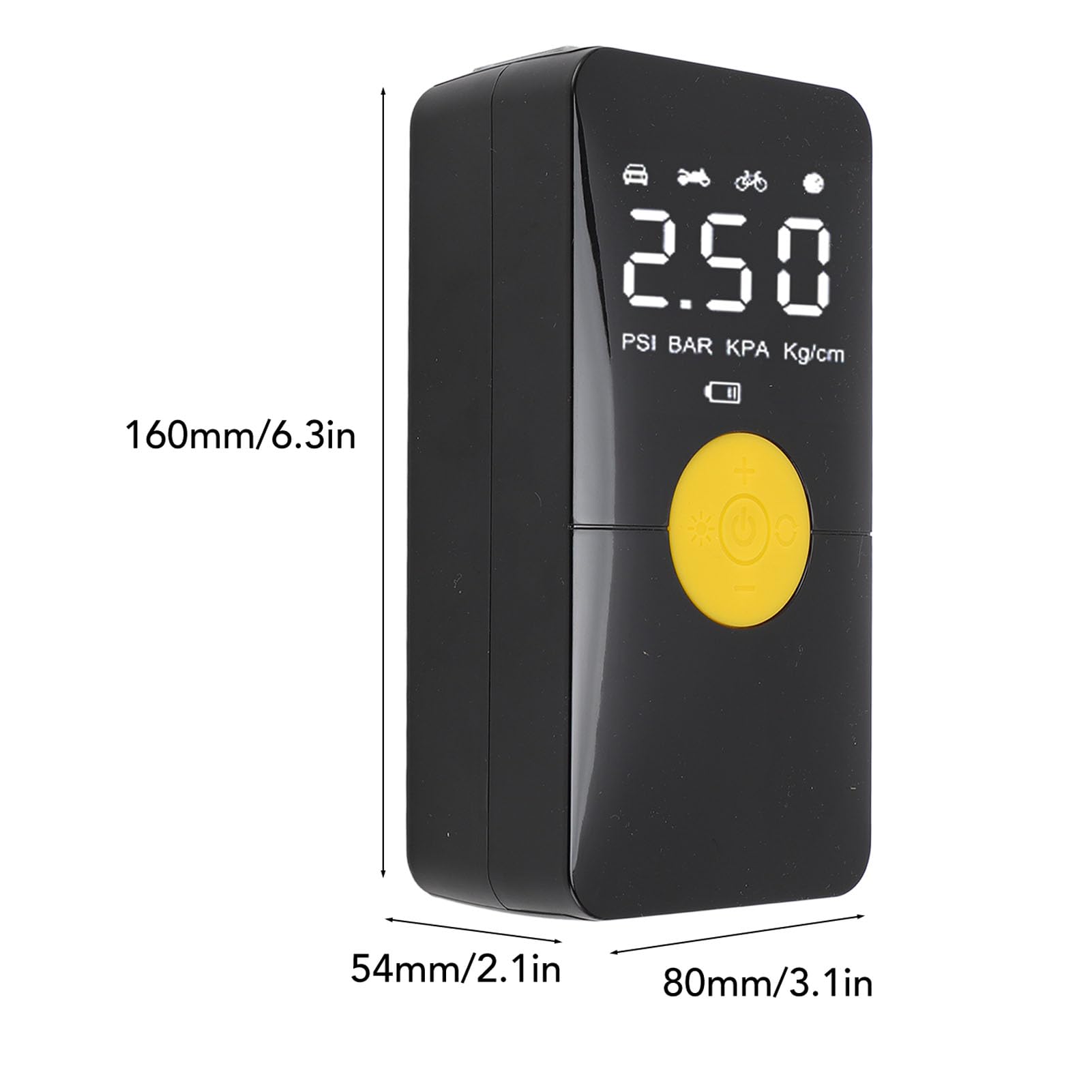 Naroote Pompe à Pneus Portable, Pompe Électrique sans Fil pour Vélo 150 PSI avec Manomètre et Lampe Torche Intégrée, Arrêt Automatique, pour Les Motos, Les Vélos, Les Ballons