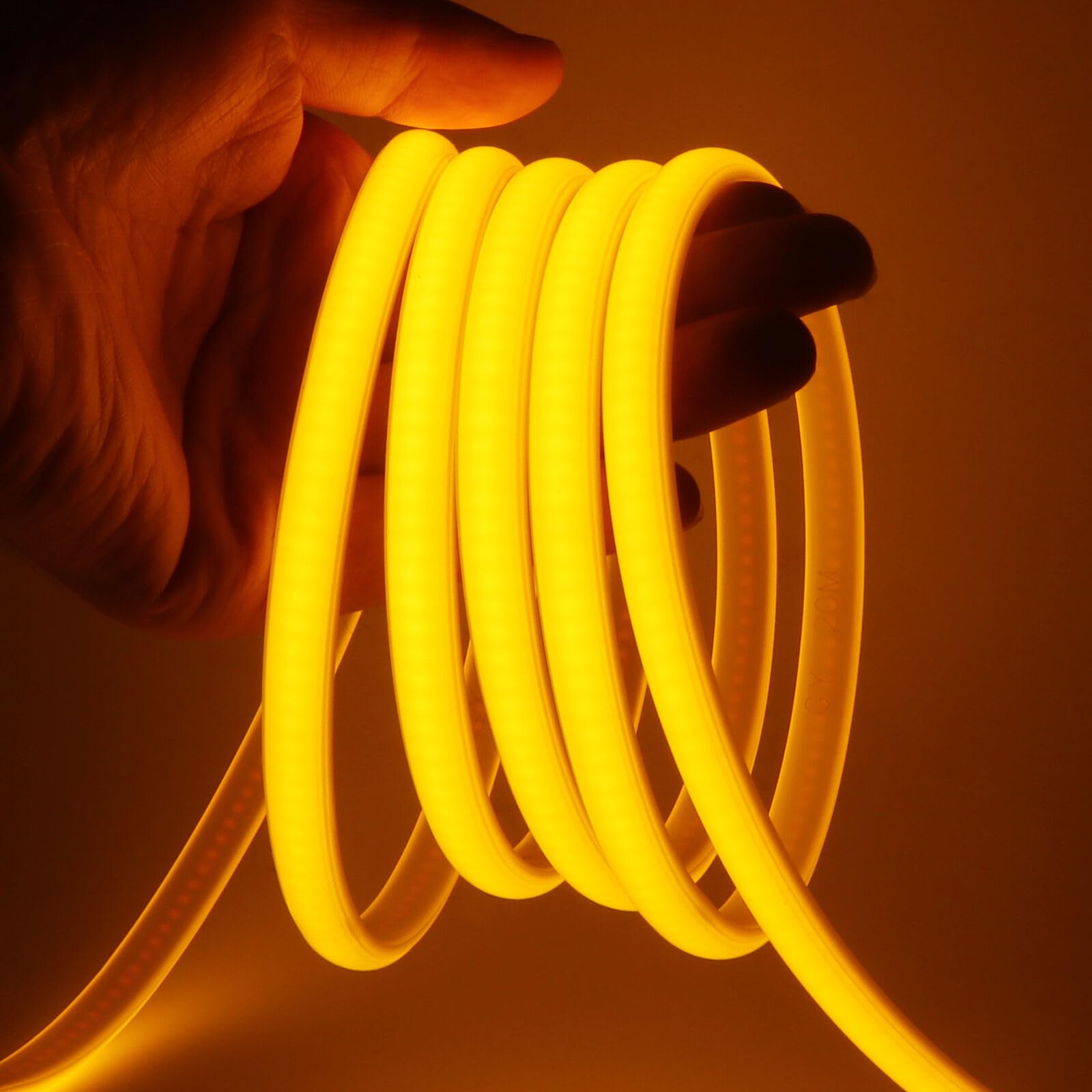KISUFU COB LED Strip Light, AC 220V-240V IP65 Waterproof 288 LEDs/m 50cm Cuttable Neon Rope Light for Bathroom Cupboard Kitchen Building Lighting Decoration.