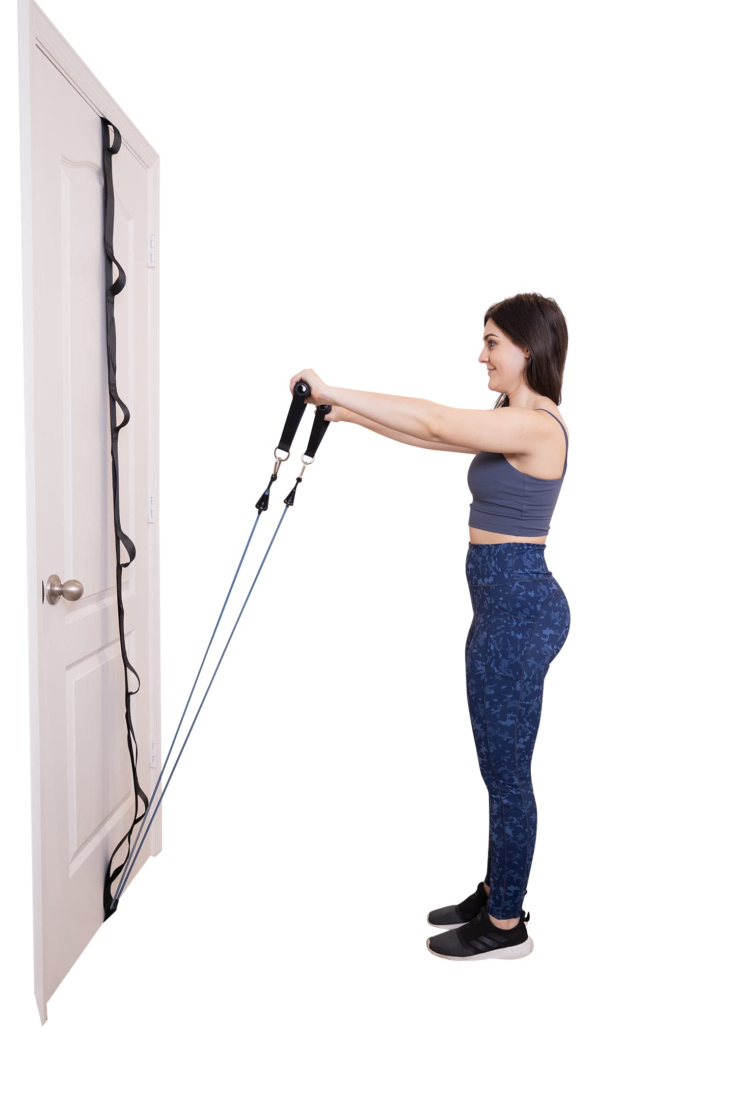 Banda de gimnasio para puerta, sistema de anclaje multiposición para gimnasio en casa, bandas de resistencia, banda resistente con trabillas