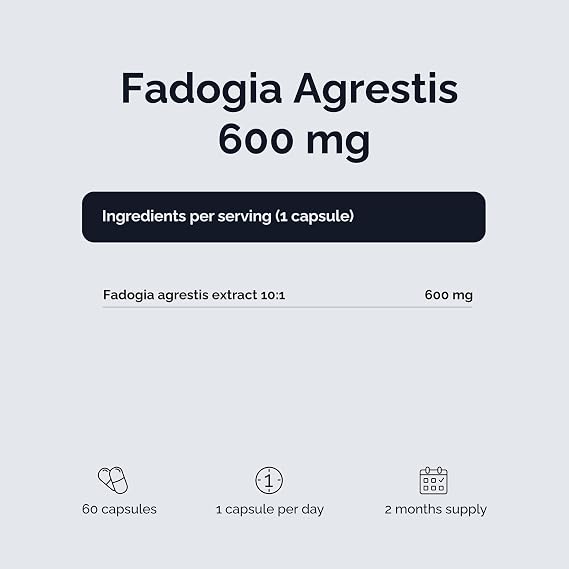 Vitaler's Fadogia Agrestis 600 mg - 60 Capsules, Vegan, 2 Months of Supplementation, No Preservatives, Pure Composition