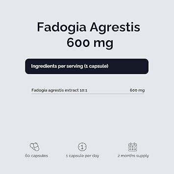 Vitaler's Fadogia Agrestis 600 mg - 60 Capsules, Vegan, 2 Months of Supplementation, No Preservatives, Pure Composition