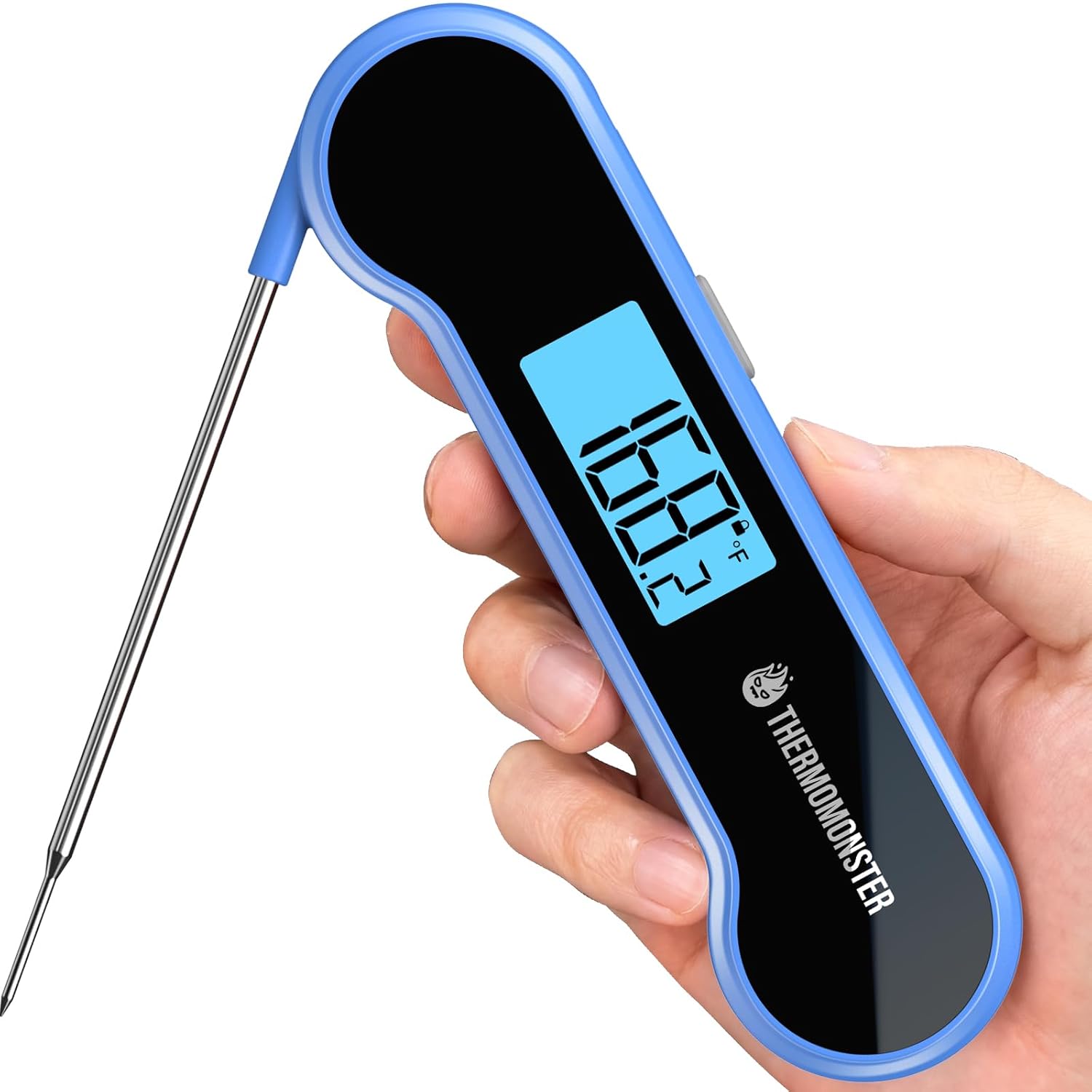 0.5 Sec Instant Read Meat Thermometer Digital with ±0.5℉ Precision, 100% Waterproof Auto Flip Bright LCD Screen, Motion Sensing Food Thermometer for Cooking Kitchen Oven Grill Candy BBQ, Blue 0.5 Sec Instant Read Meat Thermometer Digital with ±0.5℉ Precision, 100% Waterproof Auto Flip Bright LCD Screen, Motion Sensing Food Thermometer for Cooking Kitchen Oven Grill Candy BBQ, Blue