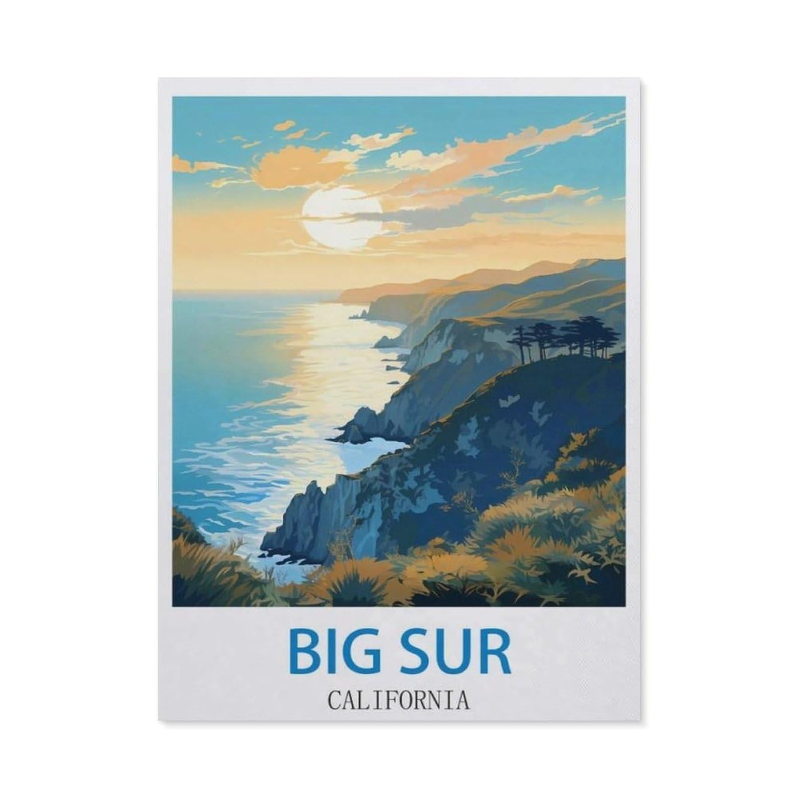BEAYODKP Big Sur California，Diamond Painting Kits for Adults - 5D Diamond Painting Kit Full Drill, Diamond Art Kits for Home Wall Decor（30 x 40 cm/11.81 x 15.74 inches）-CM74