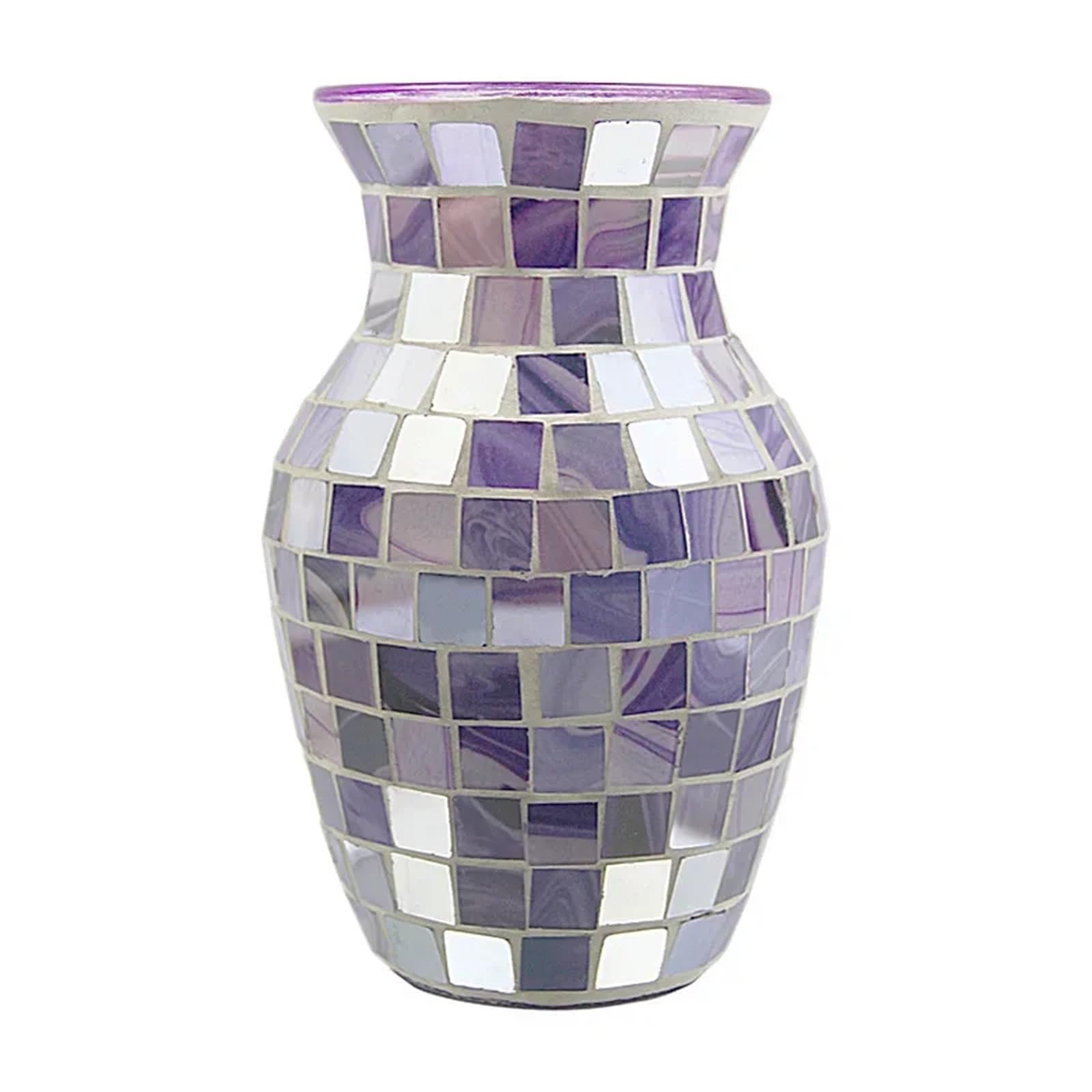 Geometric Vase Pastoral Mosaic Glass Vase, Home And Restaurant Decoration Furnishings(Style06)