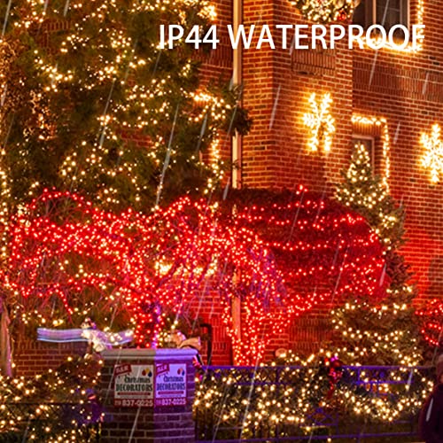 Image of Dazzle Bright Fairy Lights Battery Operated, 20 FT 60 LED Silver Wire Waterproof Battery Operated String Lights, Christmas Decorations for Indoor Outdoor Bedroom Yard Decor, Red