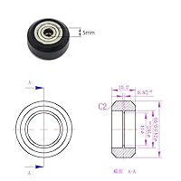 Vista 2 de Rueda de polea de plástico grande con rodamiento para impresora 3D