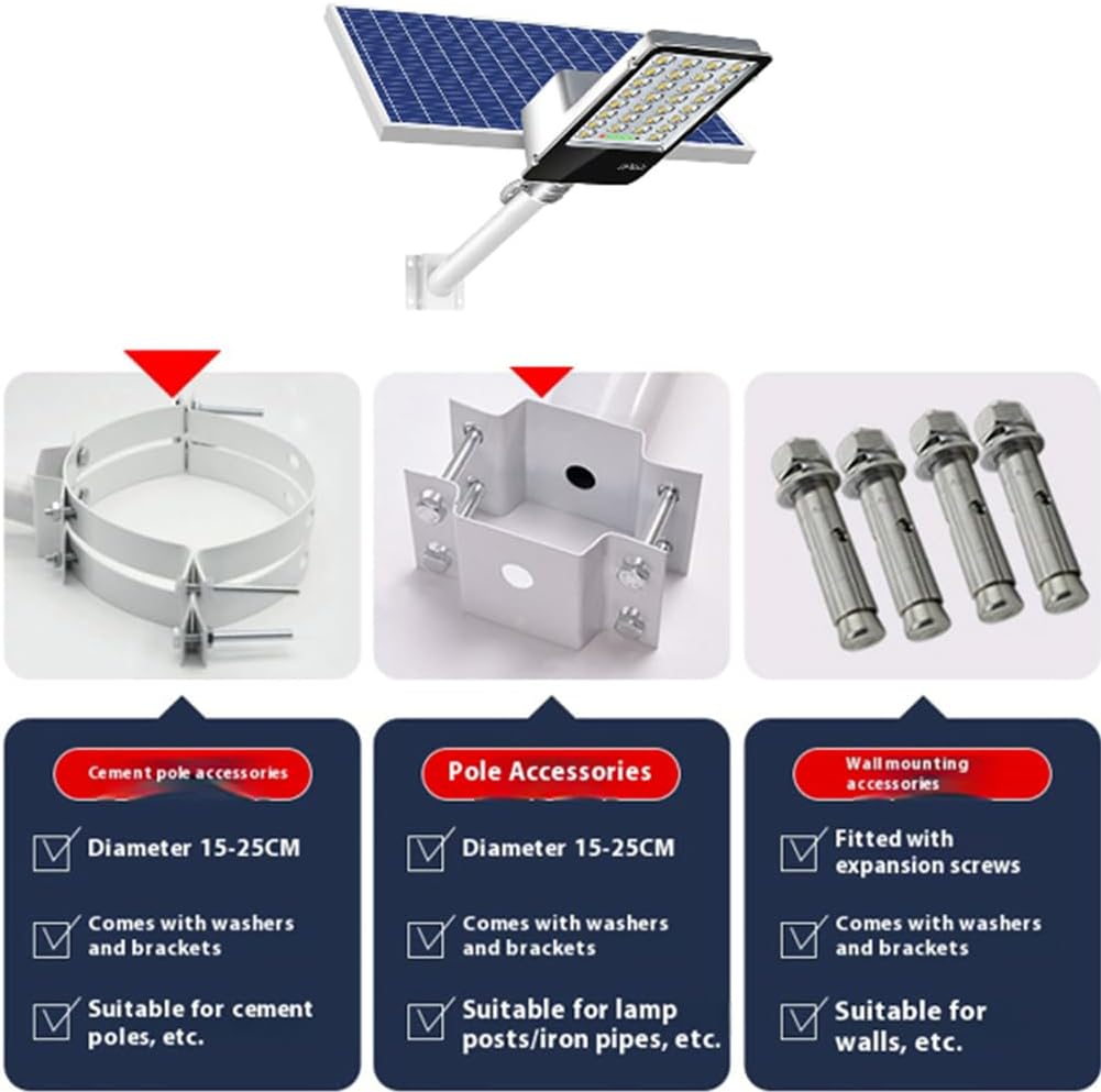 200W, Super Bright LED Beads Solar Lights IP65 Waterproof Solar Power Security Light Auto On/of, for Parking Lot Stadium(50W-200W)