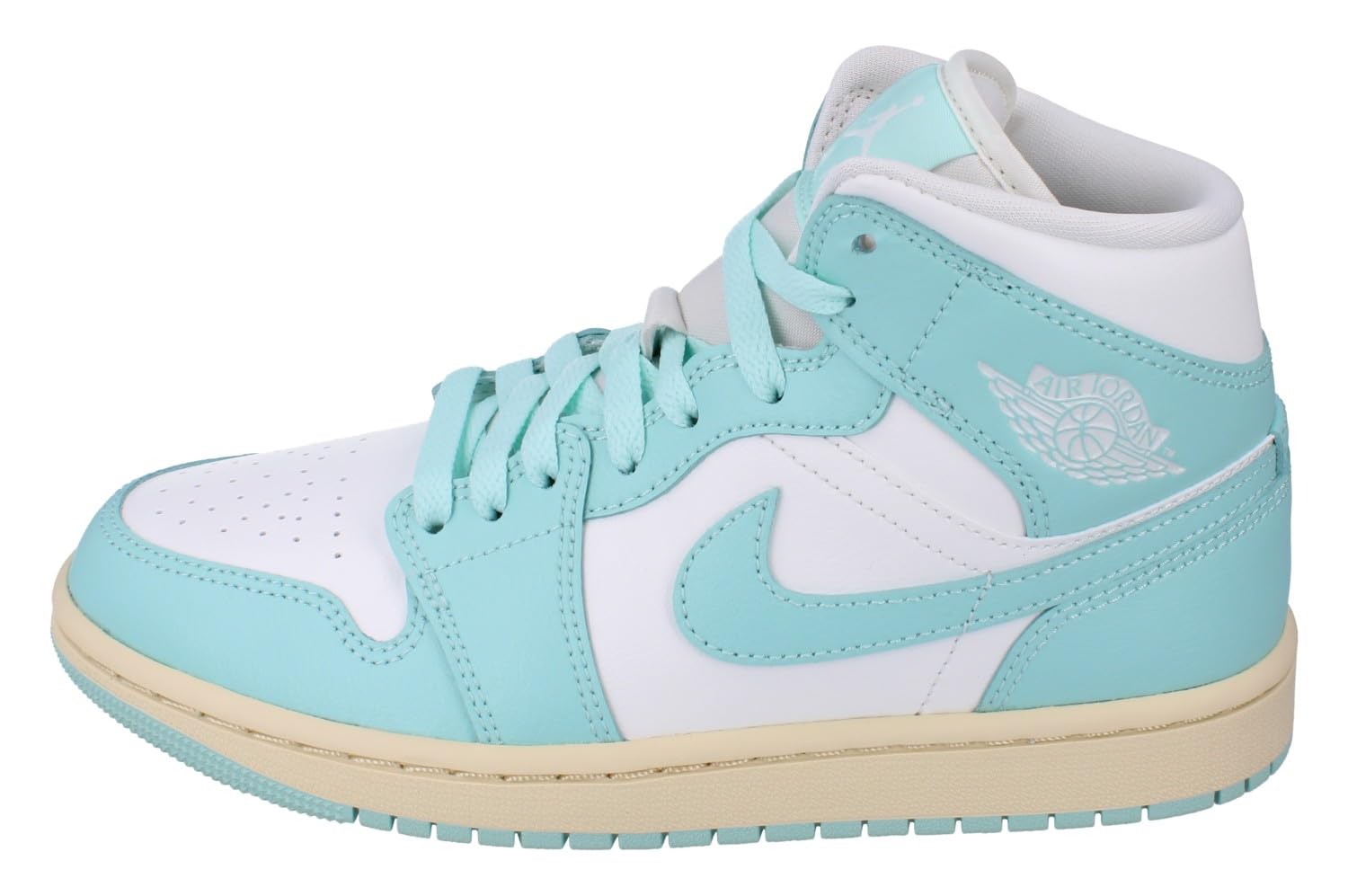 Nike Donne Air Jordan 1 Mid Trainers BQ6472 Sneakers Scarpe (UK 4 US 6.5 EU 37.5, Sail Light Dew Muslin 132)