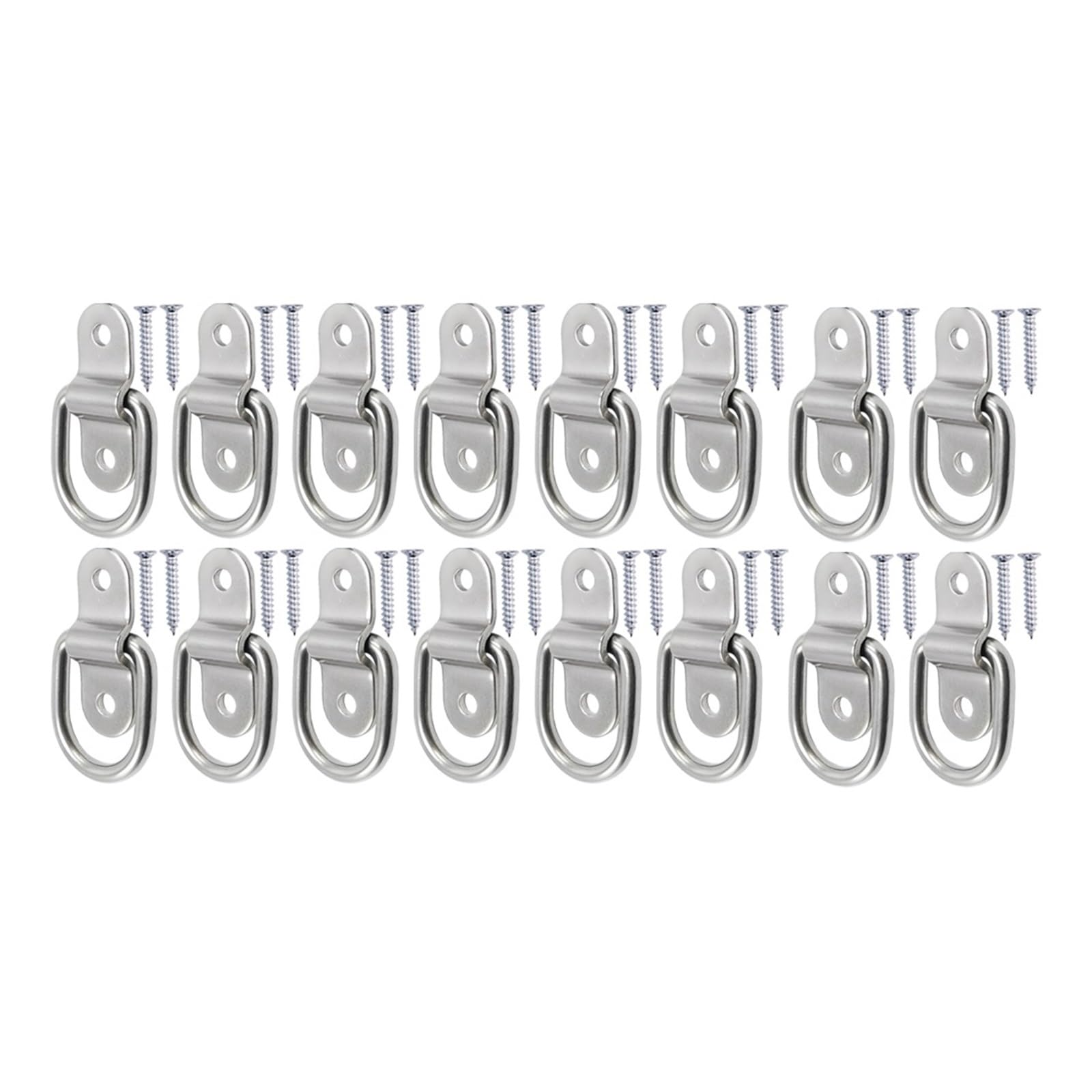Pjfcewfdgx 16 Set Silver Iron D-Ring Tie-Down Anchor Recessed For Flatbed Trailer Truck
