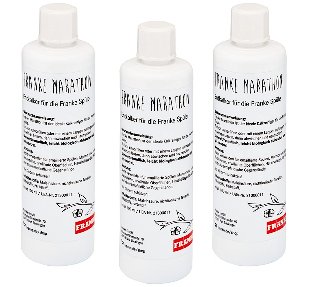 Franke 112.0007.712 Marathon Set di 3 Disincrostante Detergente medio Acciaio inox Granito