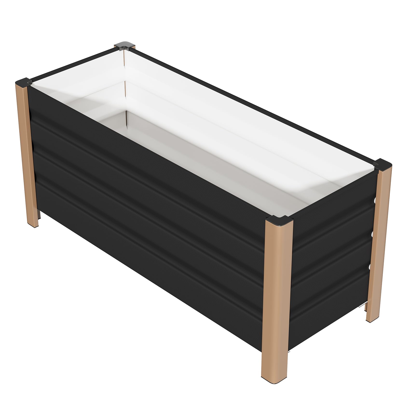 Garvee 100x40x45cm Aluminium Planter Box, Raised Garden Bed with Drainage